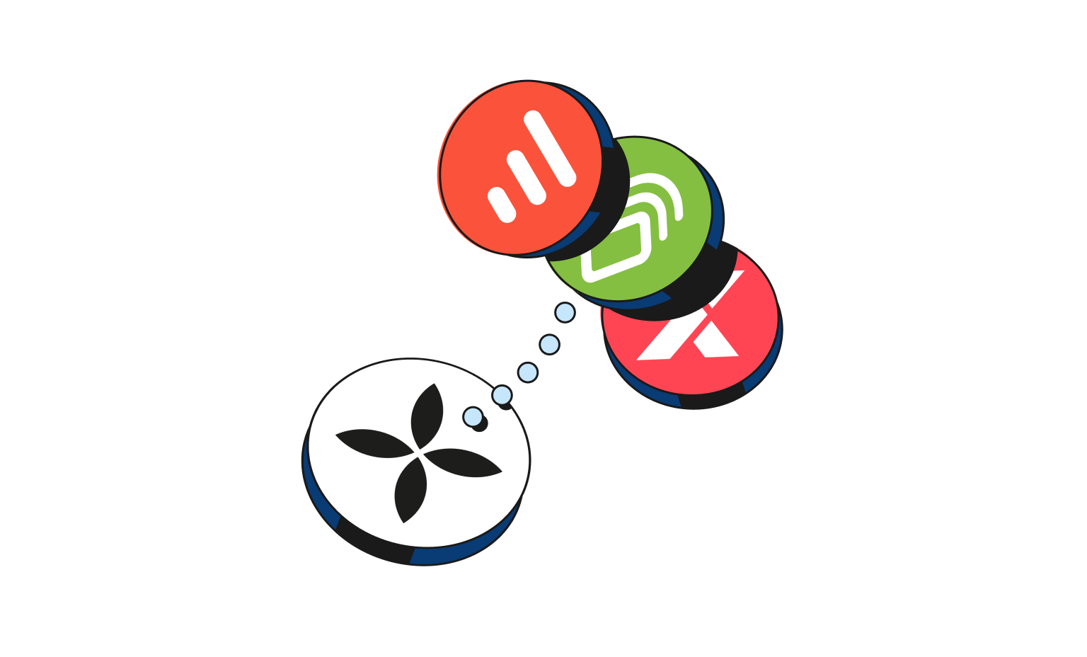 WEB Flow Mint Cards Bento Headline Integrationen Sevdesk FastBill Laxware