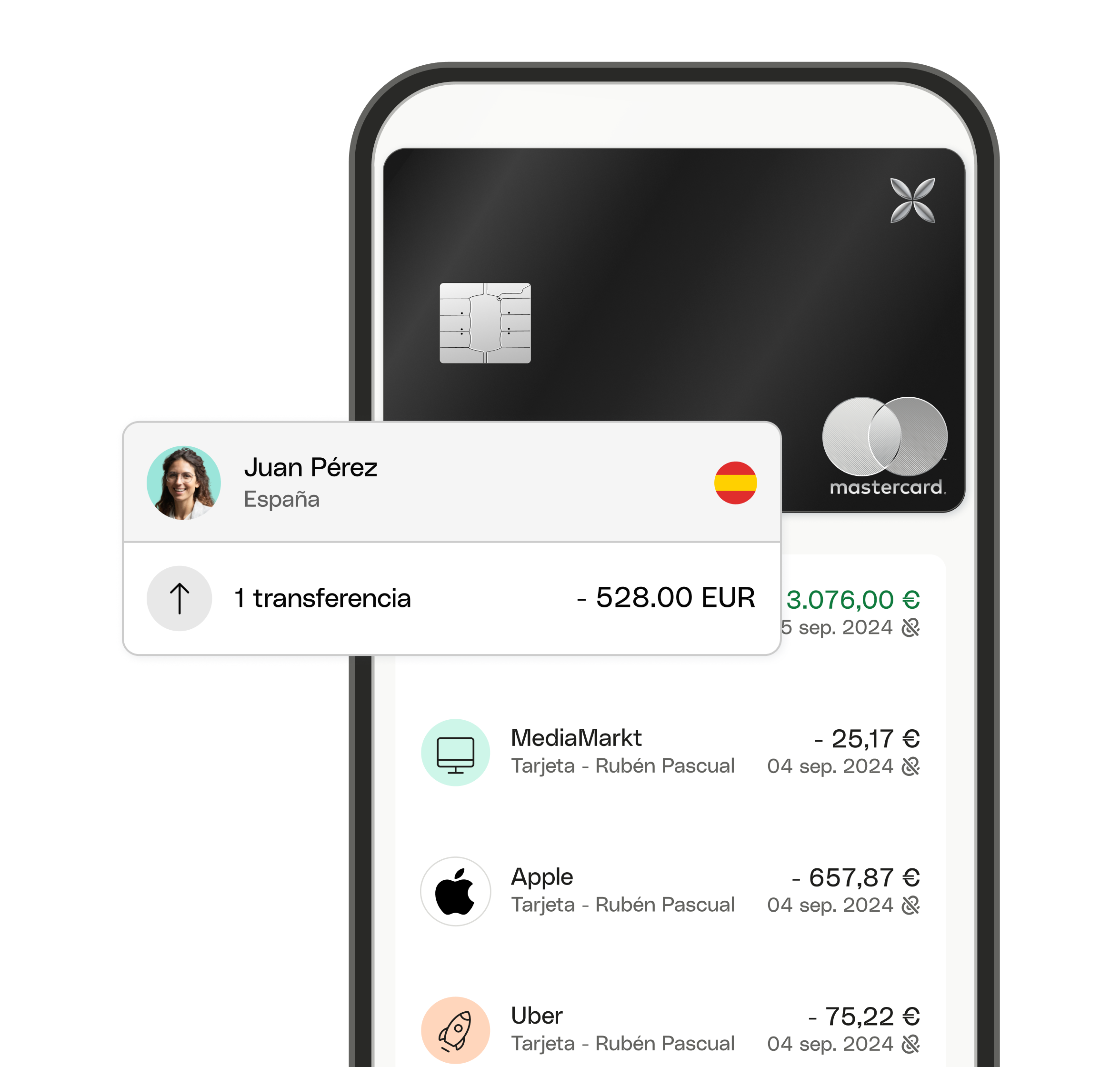 Tema destacado de la interfaz web: Transacciones móviles XCard