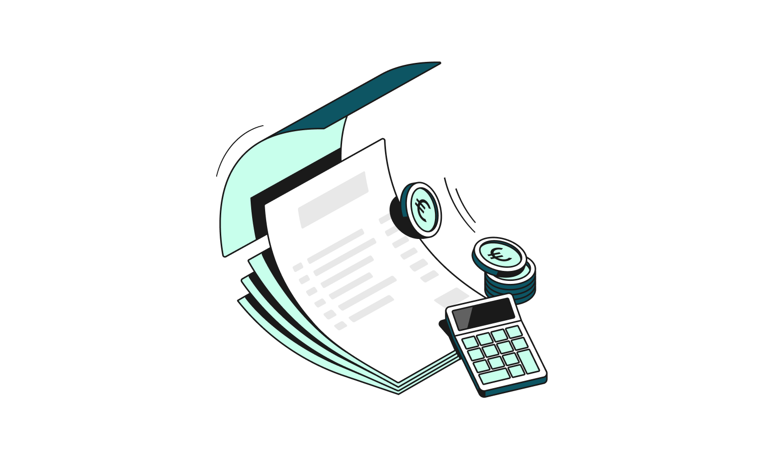 WEB Flow Mint Cards Bento Headline Buchhaltung
