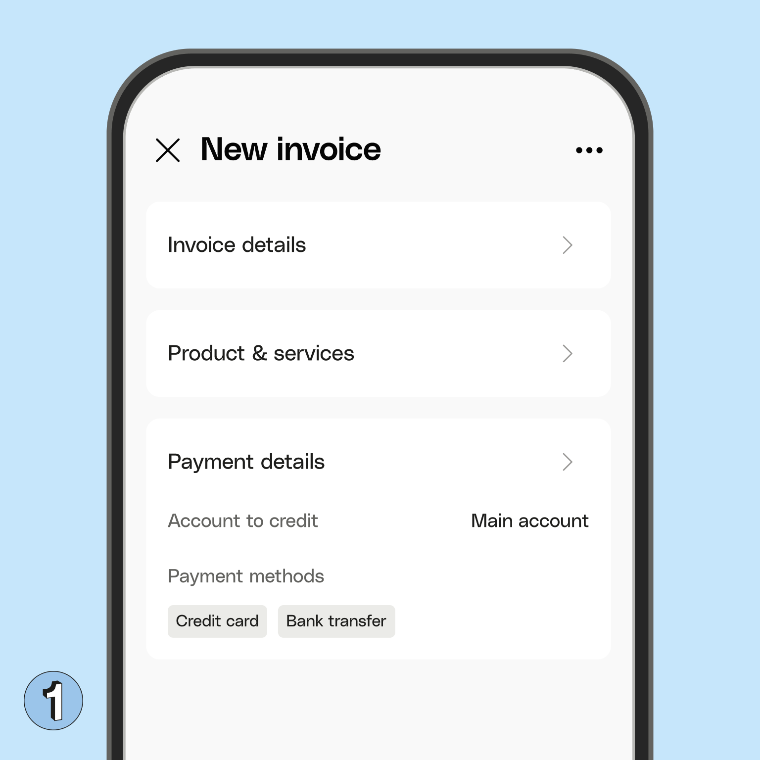 WEB UI Blueberry Cards Bento Headline New Client invoice
