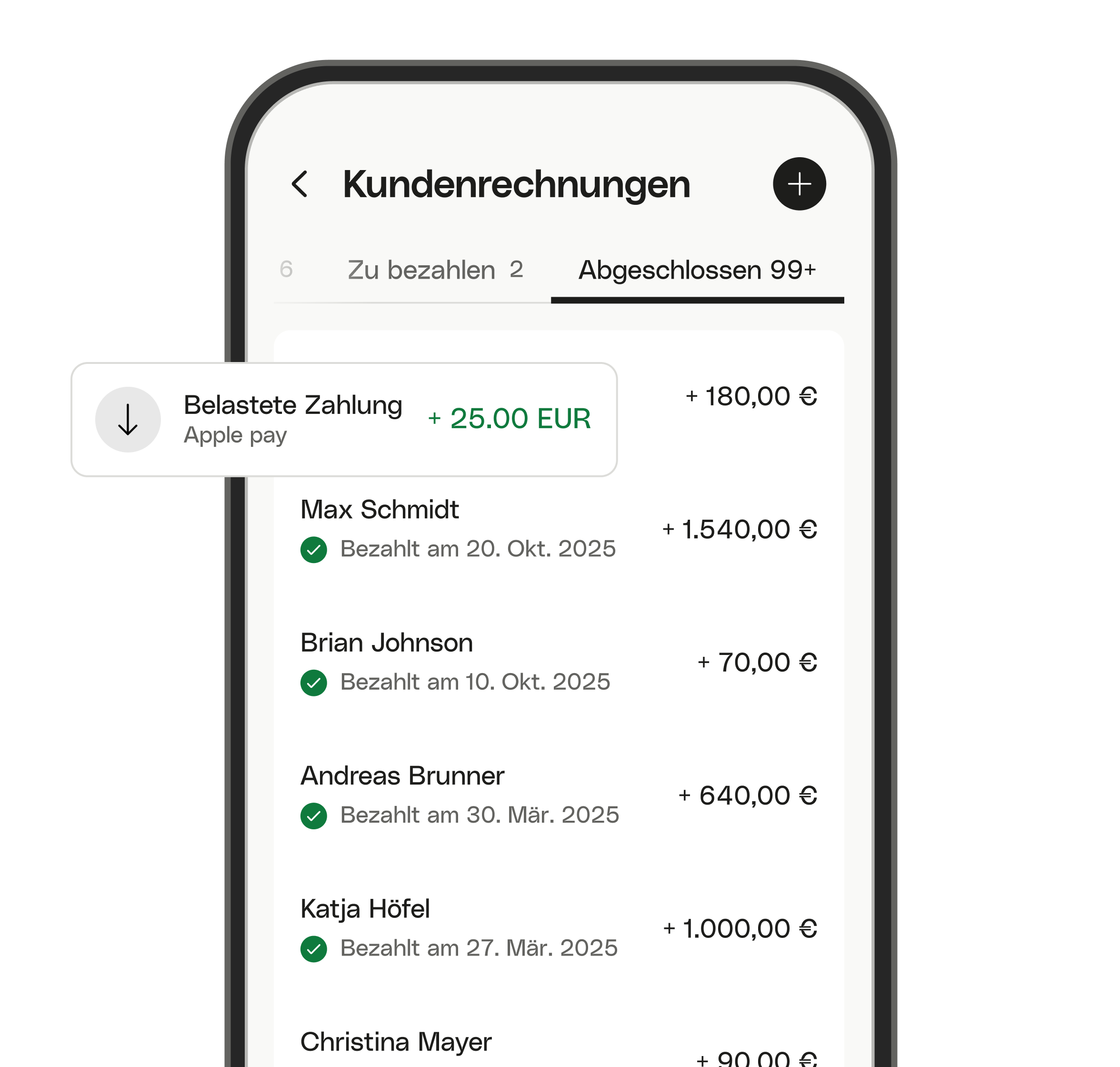 WEB UI Hero TopicHighlight Bento Client Rechnungen belastet Zahlung