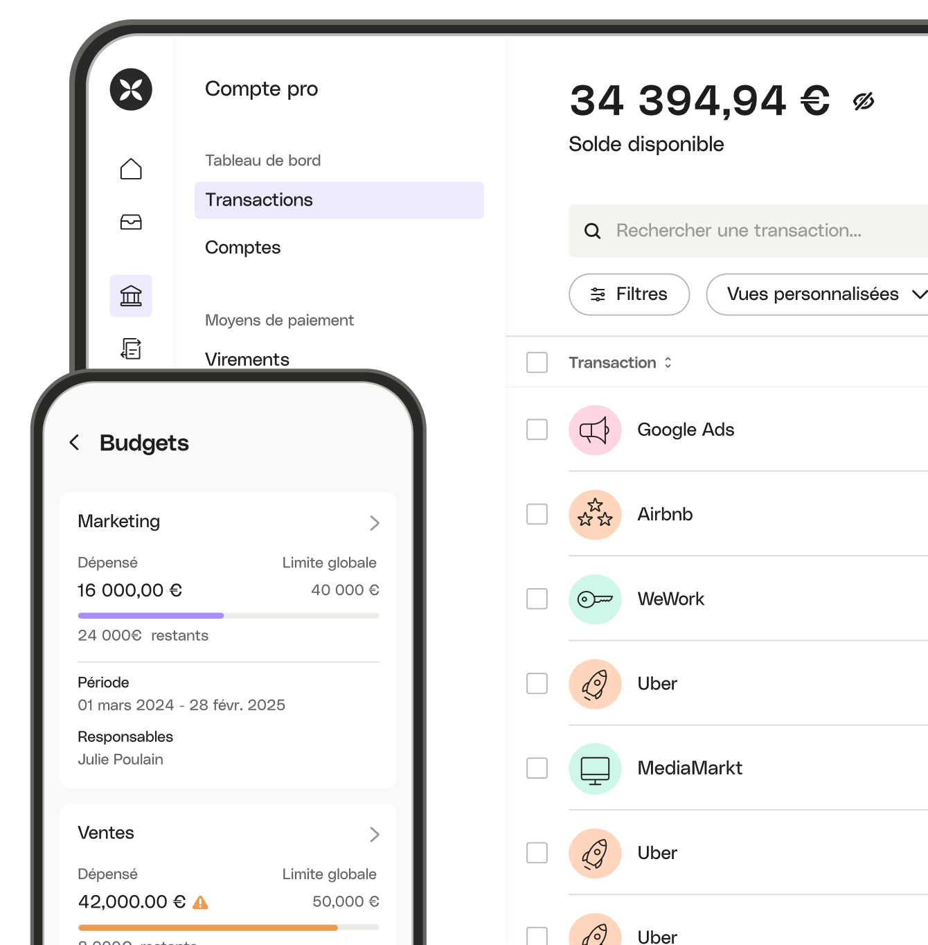 BLOG UI Budgets cliquables Transactions Mobile
