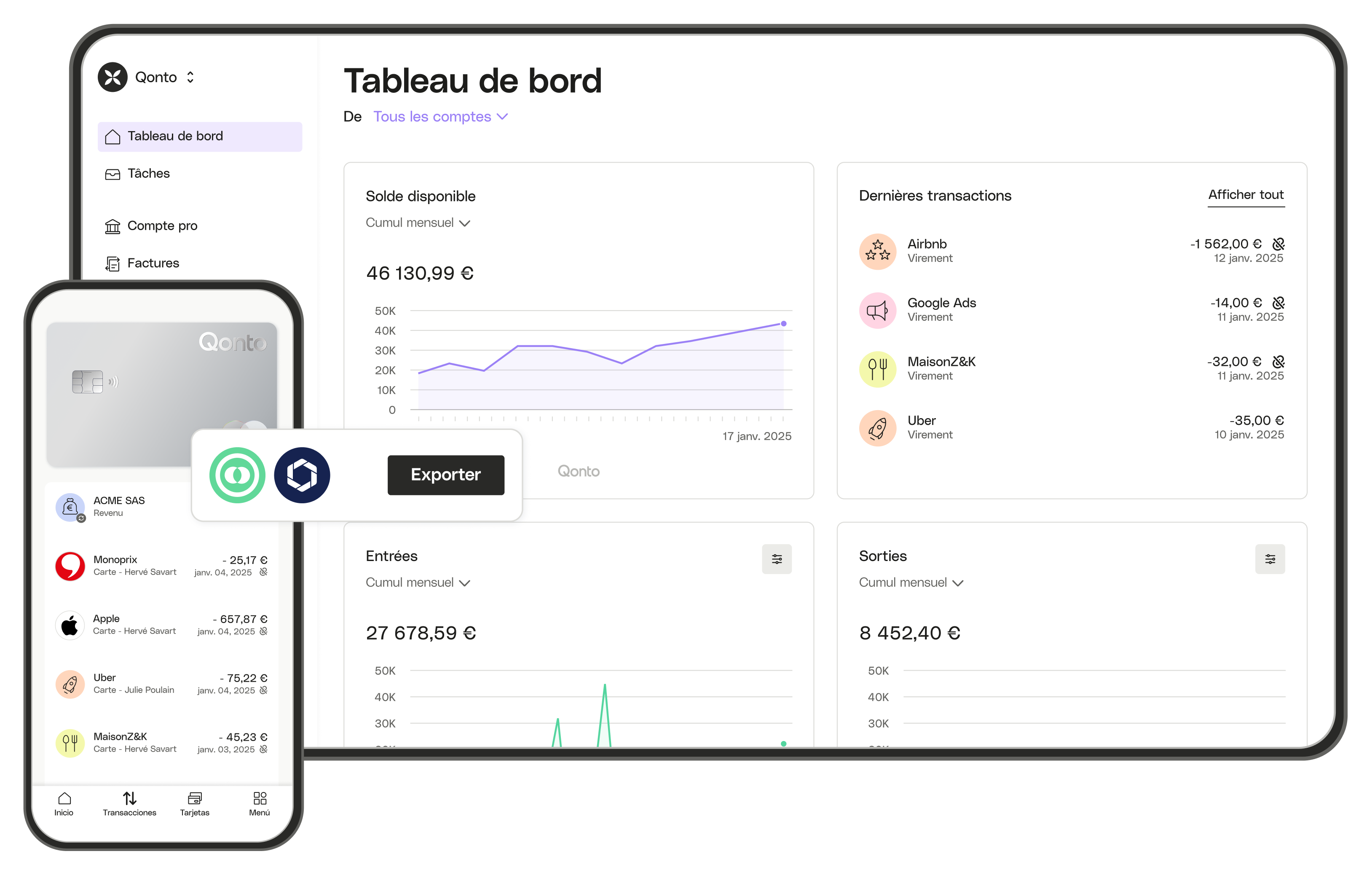 BLOG UI Tableau de bord cliquable Transactions PlusCard Connect Desktop