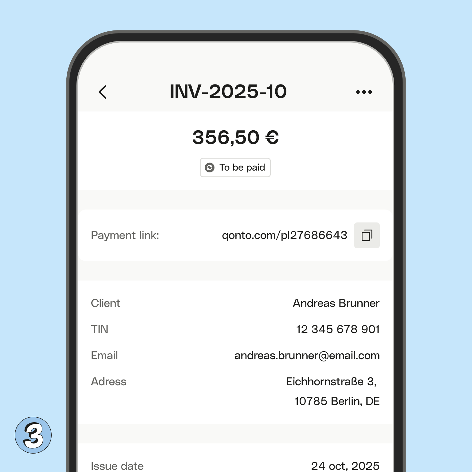 WEB UI Blueberry Cards Bento Headline Invoice Payment Link