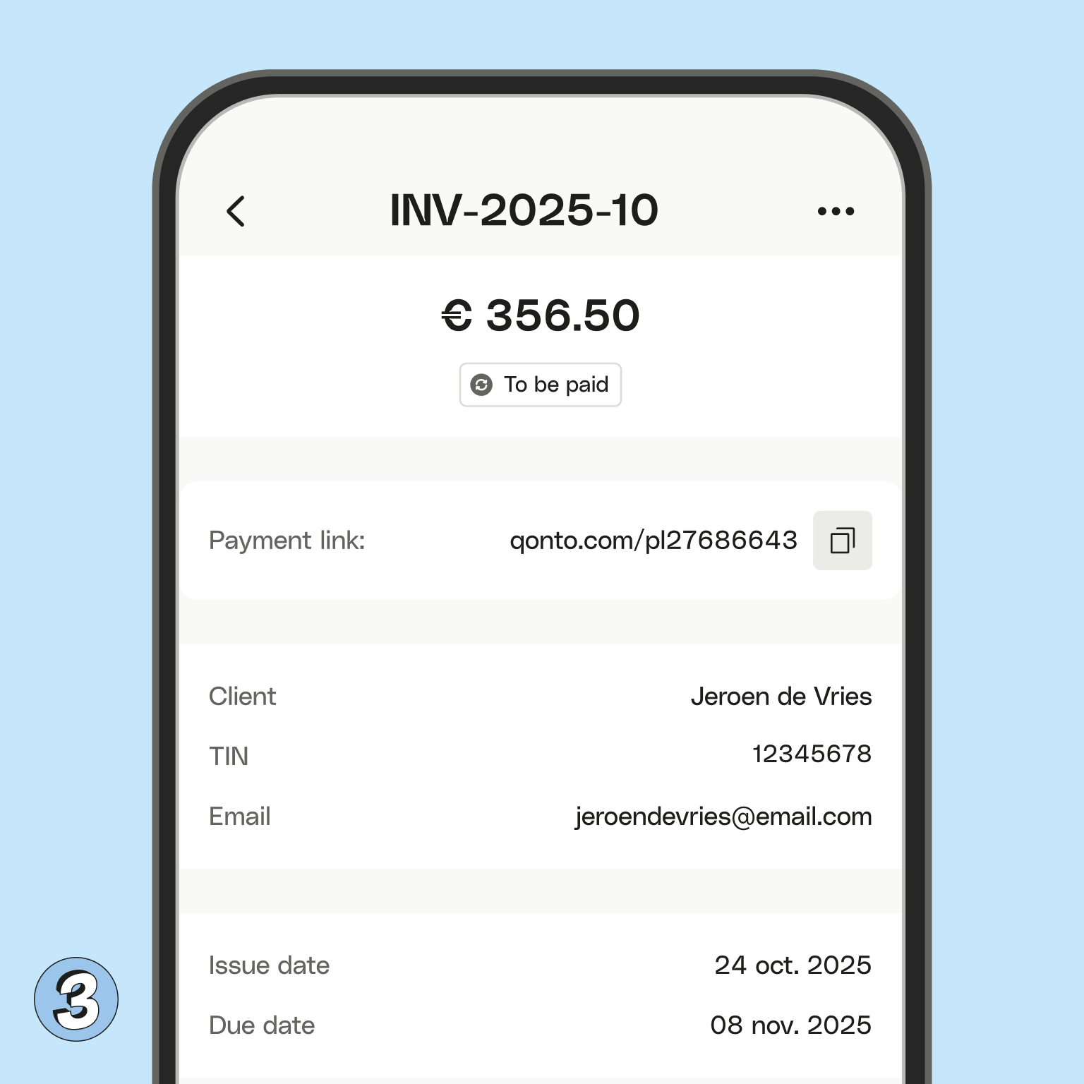 WEB NL UI Blueberry Cards Bento Headline Invoice Payment Link