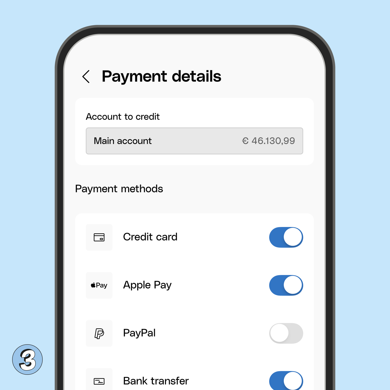 WEB NL UI Blueberry Cards Bento Headline Payment Link Payment Methods Step 4