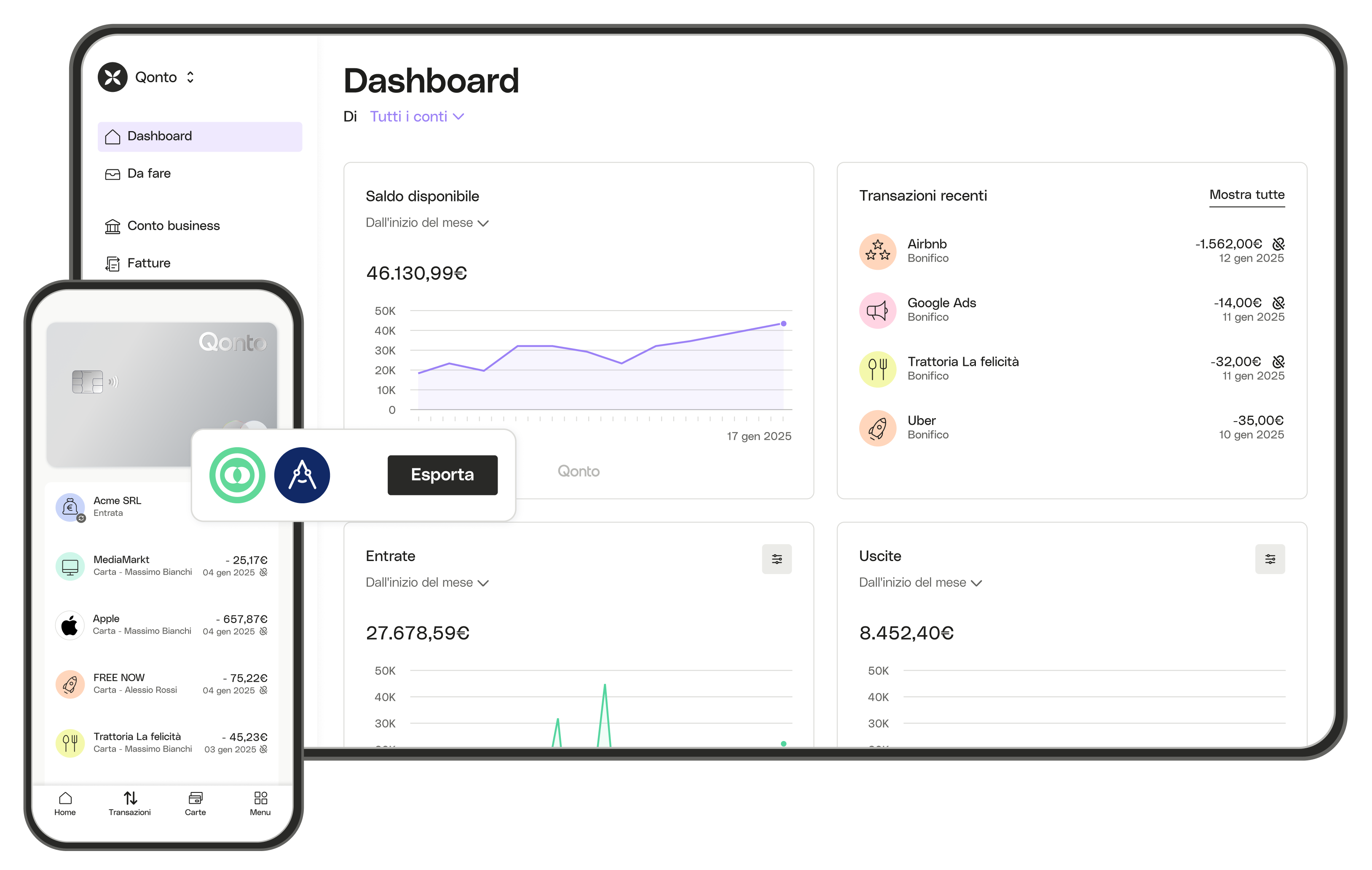 BLOG IT UI Dashboard cliccabile Transazioni PlusCard Connetti Desktop