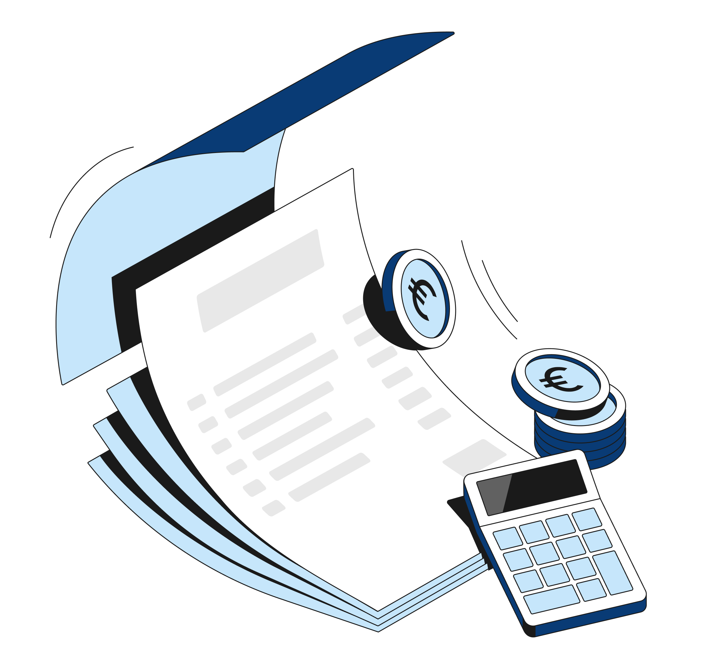 Tema destacado de WEB Flow Blueberry Hero: Contabilidad Bento