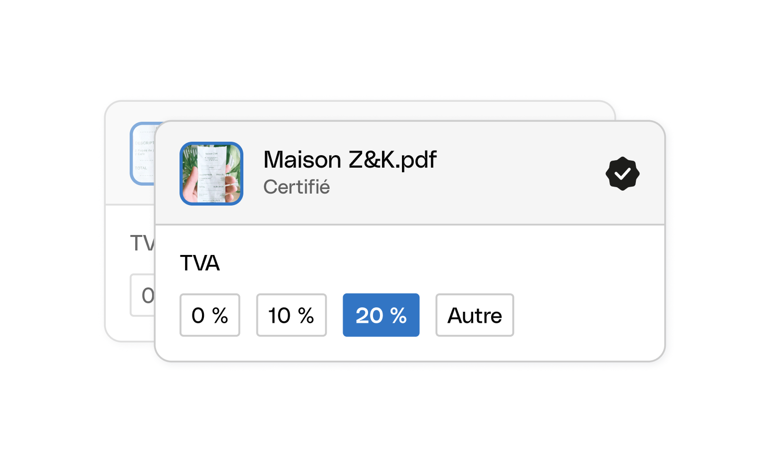 Interface utilisateur Web Cartes Bento Titre Gestion des reçus