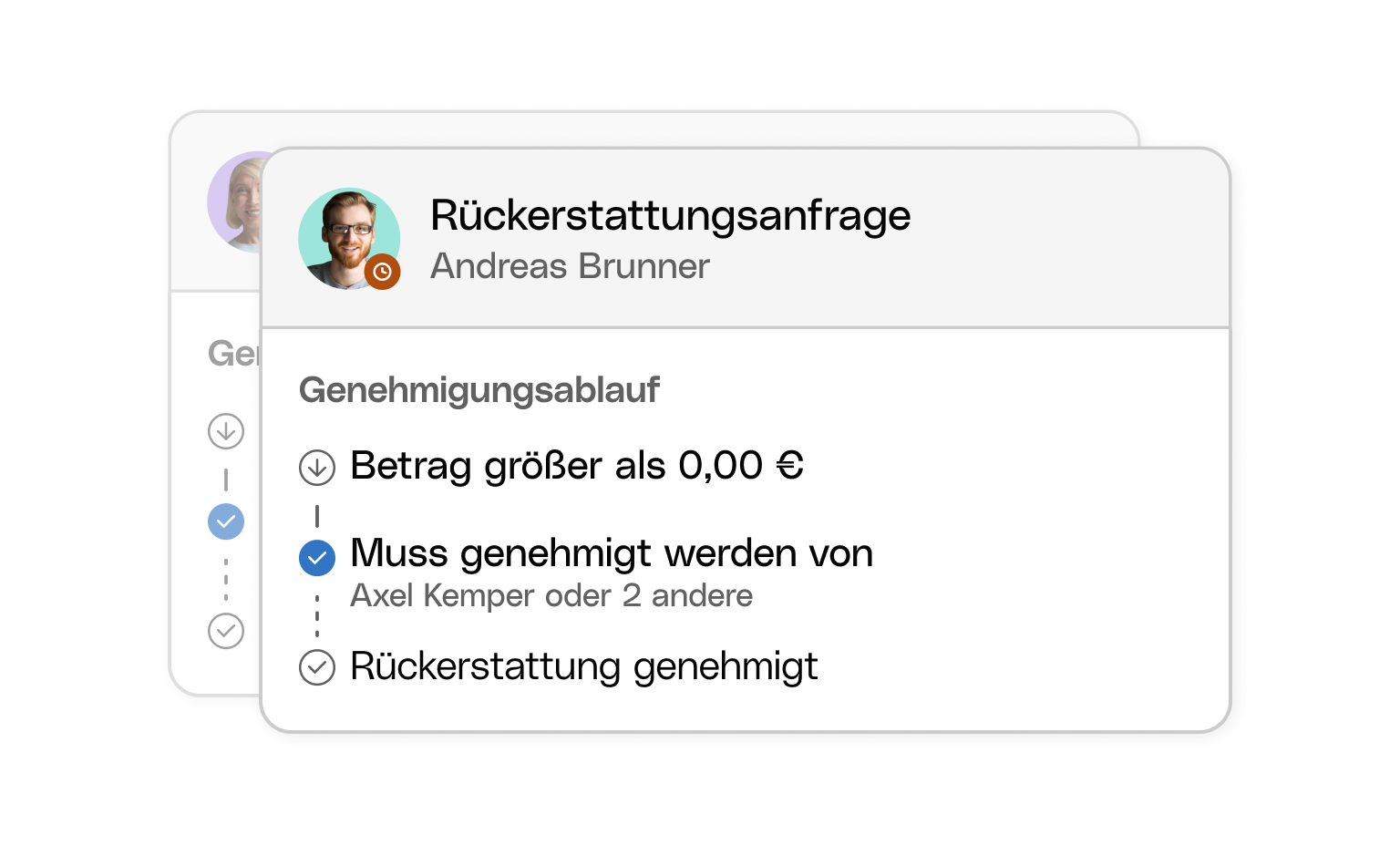 WEB-UI-Karten Bento-Überschrift-Genehmigungs-Workflows
