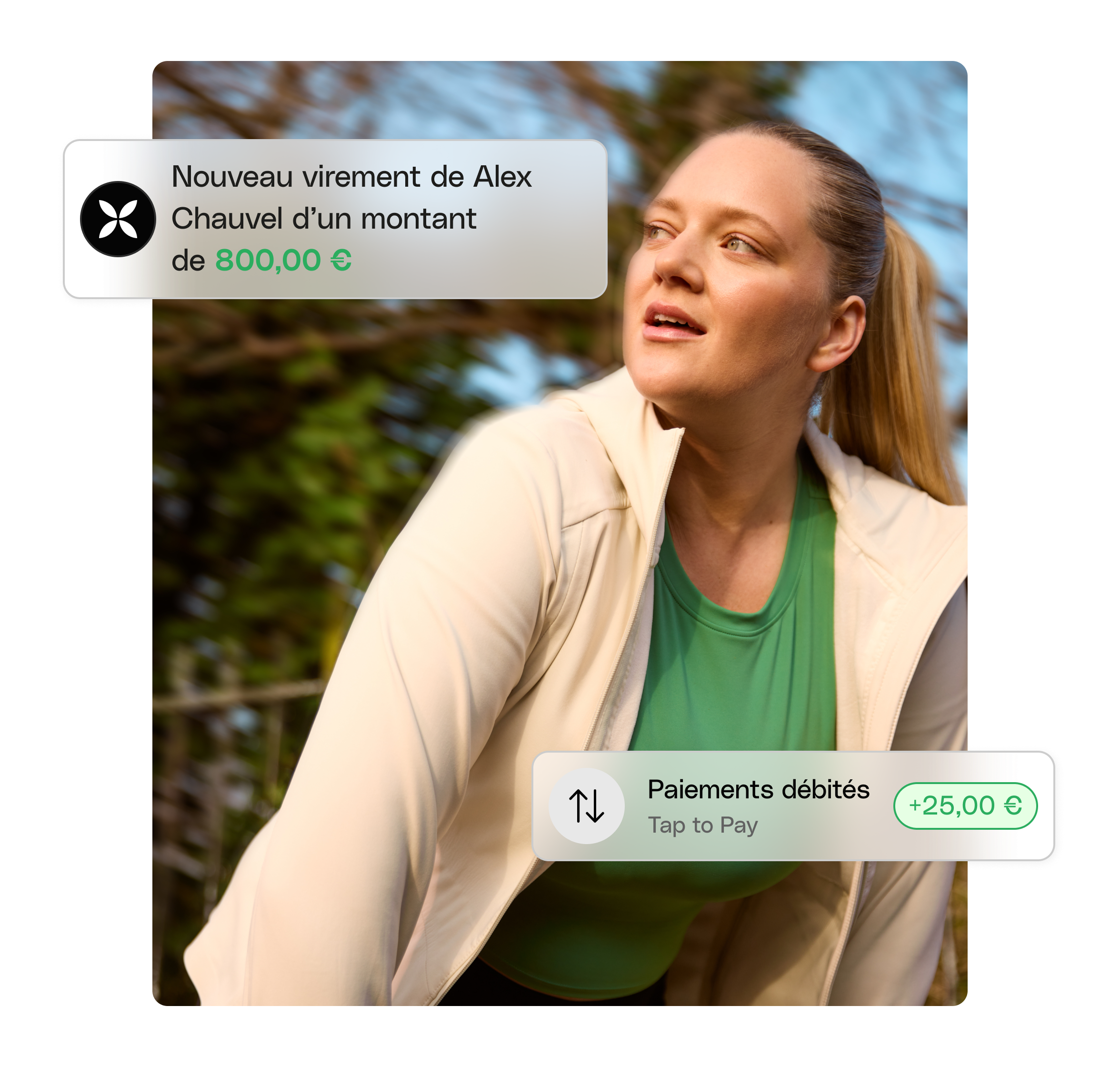 Interface utilisateur Web Photo Hero Topic Highlight Bento Woman Outside Runner E01 E04