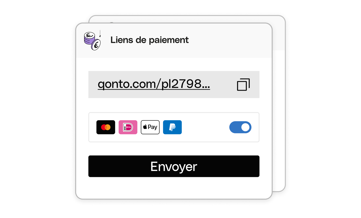 Interface utilisateur Web Cartes Bento Titre Lien de paiement URL