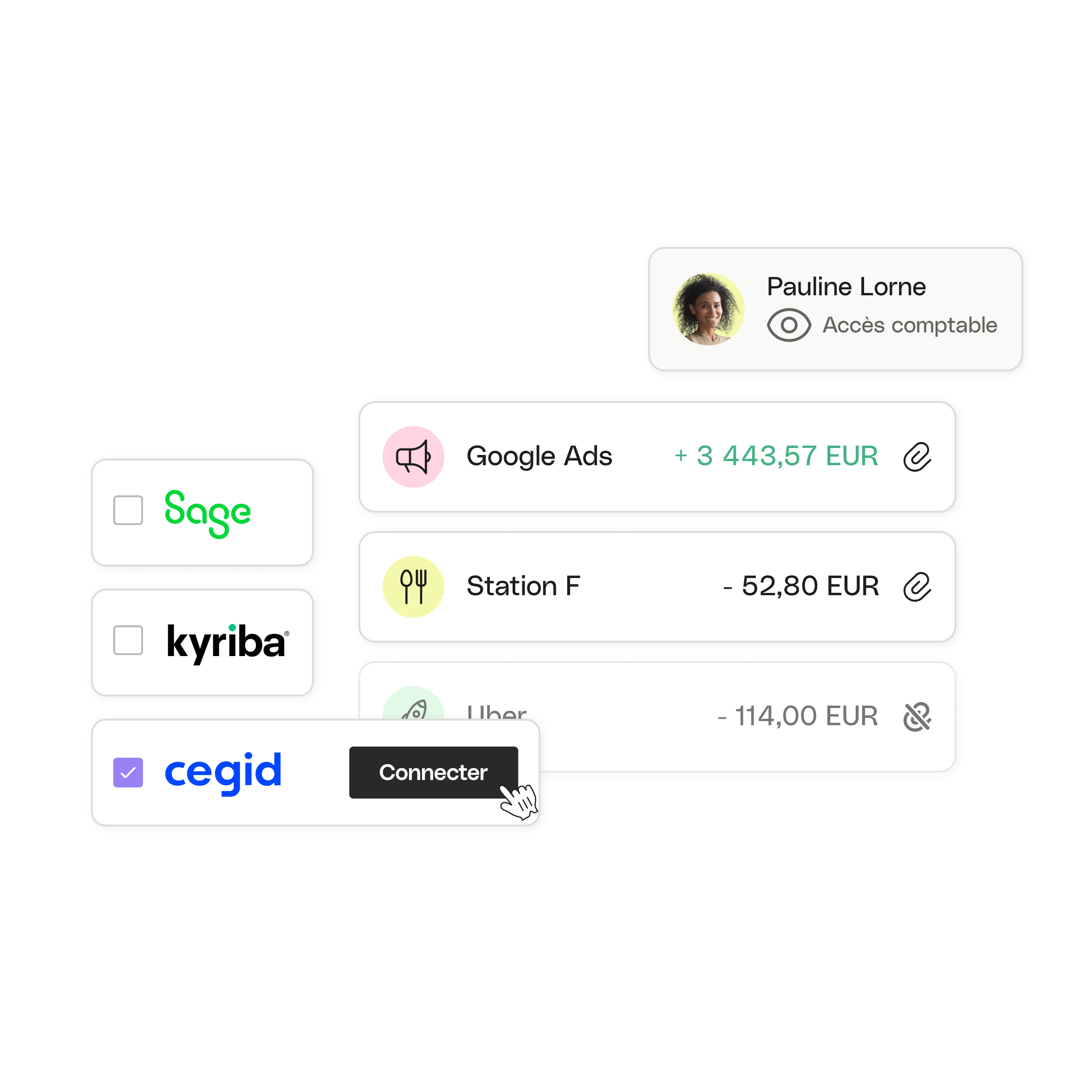 Interface utilisateur Web Hero TopicHighlight Bento Comptabilité Comptable Voir Connecter