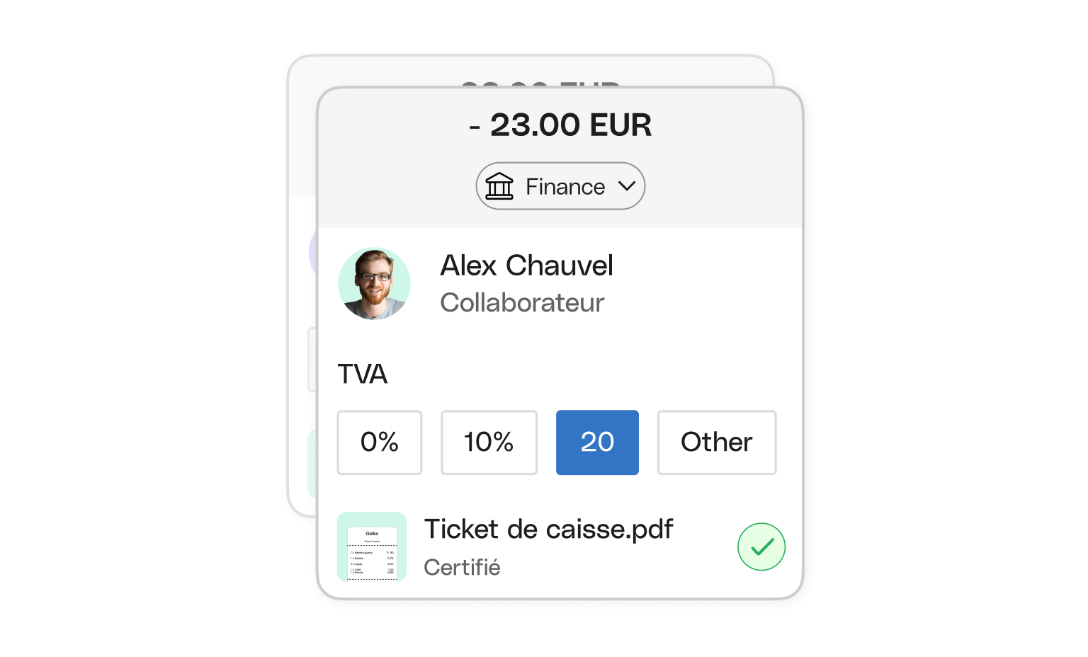Cartes d'interface utilisateur WEB Titre Reçu Bento
