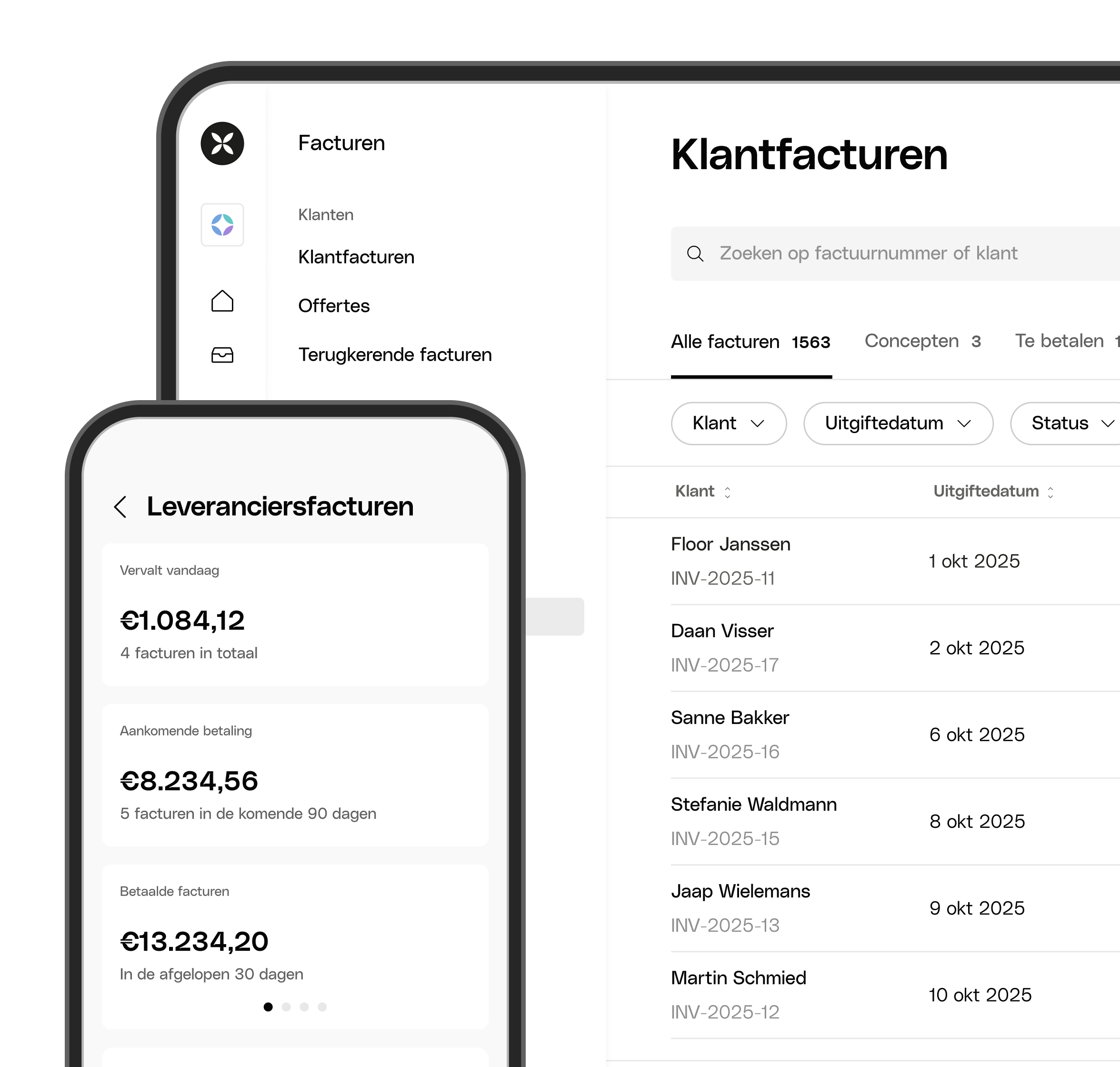 WEB NL UI Hero TopicHighlight Bento Dashboard Supplier Invoices Client Invoices