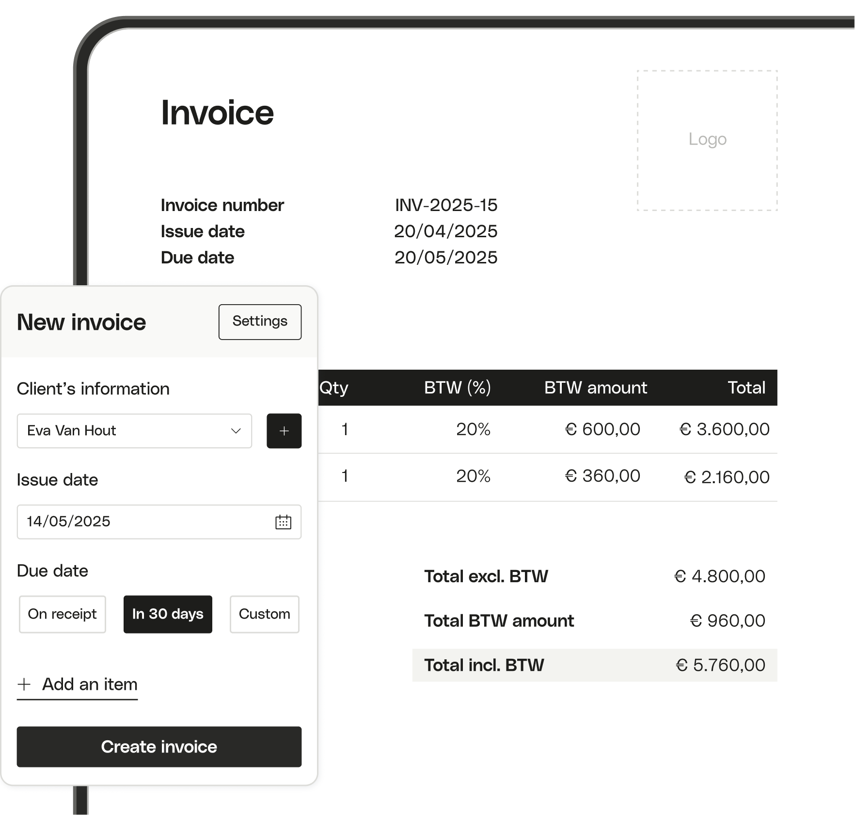 WEB BE NL UI Hero TopicHighlight Bento Drop Invoice Creation