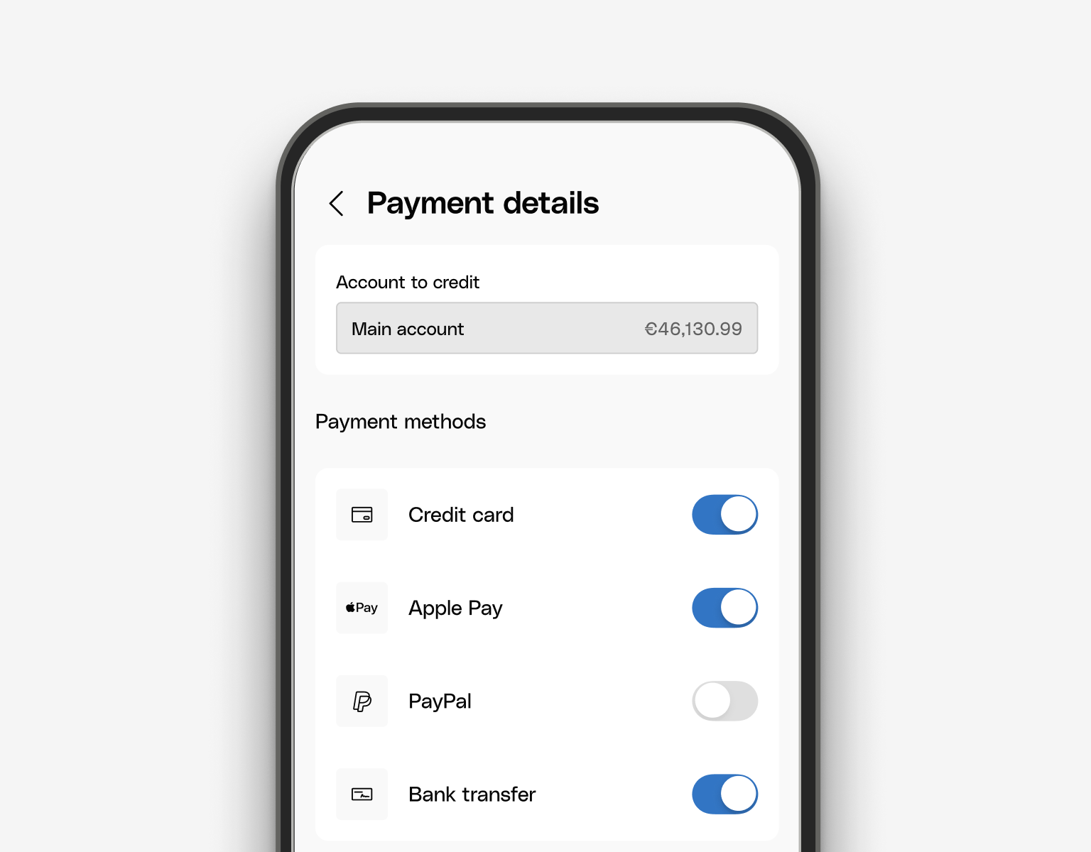WEB  UI Cards HomepageOnly Payment Link Payment Methods