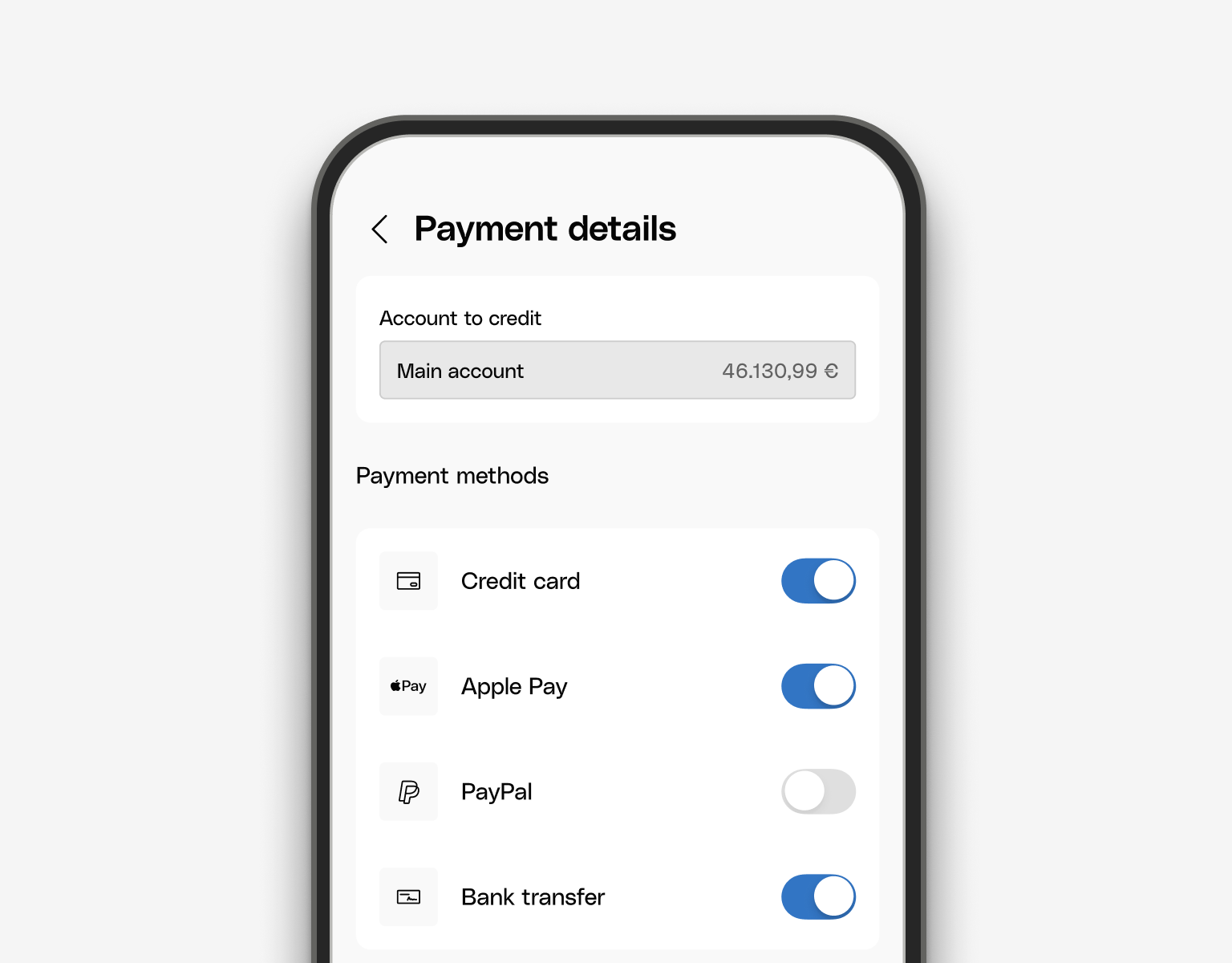 WEB   UI Cards HomepageOnly Payment Link Payment Methods