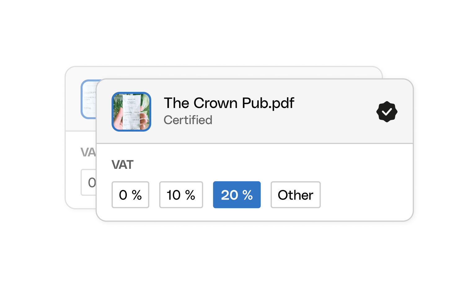 WEB  UI Cards Bento Headline Receipt Management