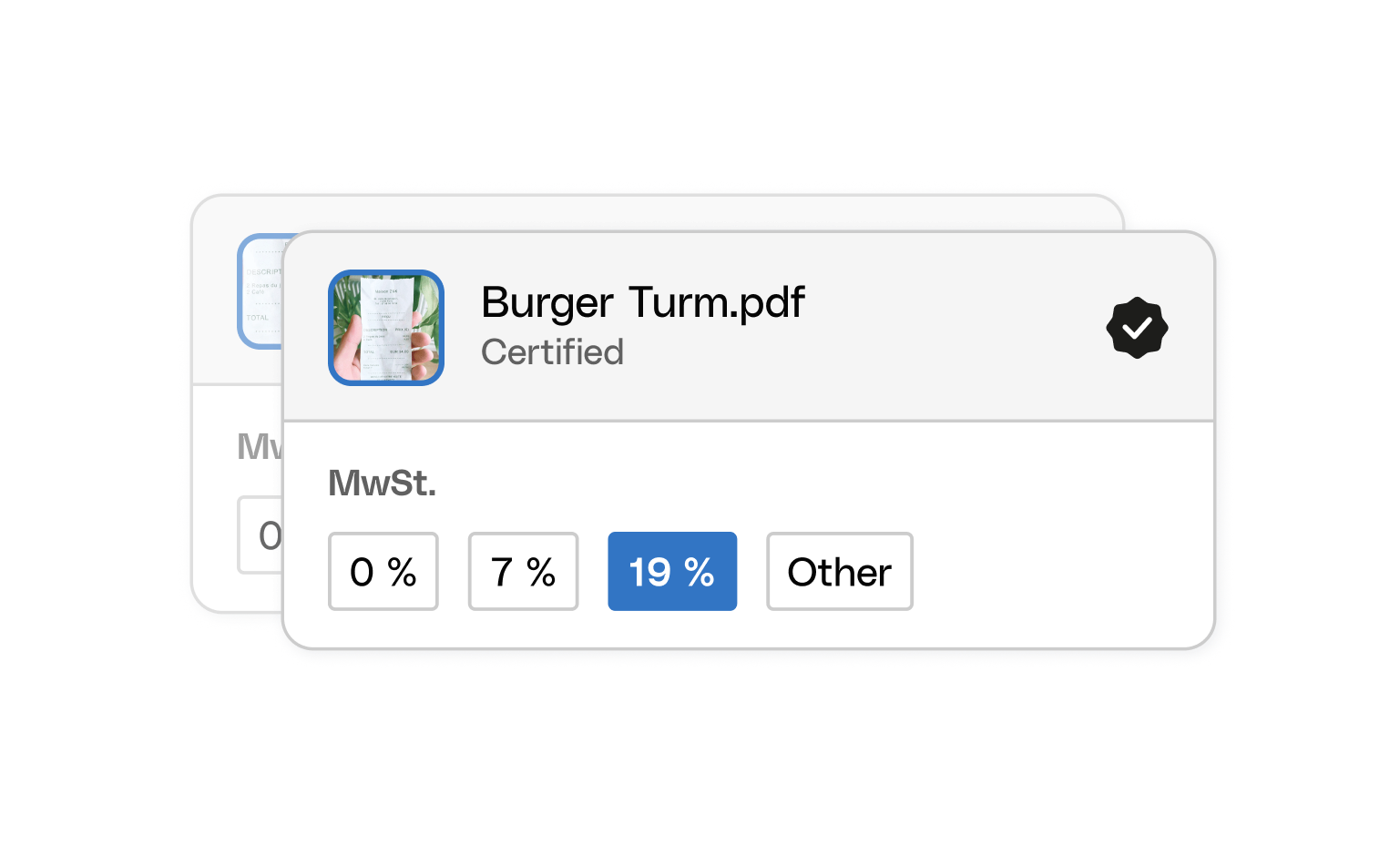 WEB ENDE UI Cards Bento Headline Receipt Management