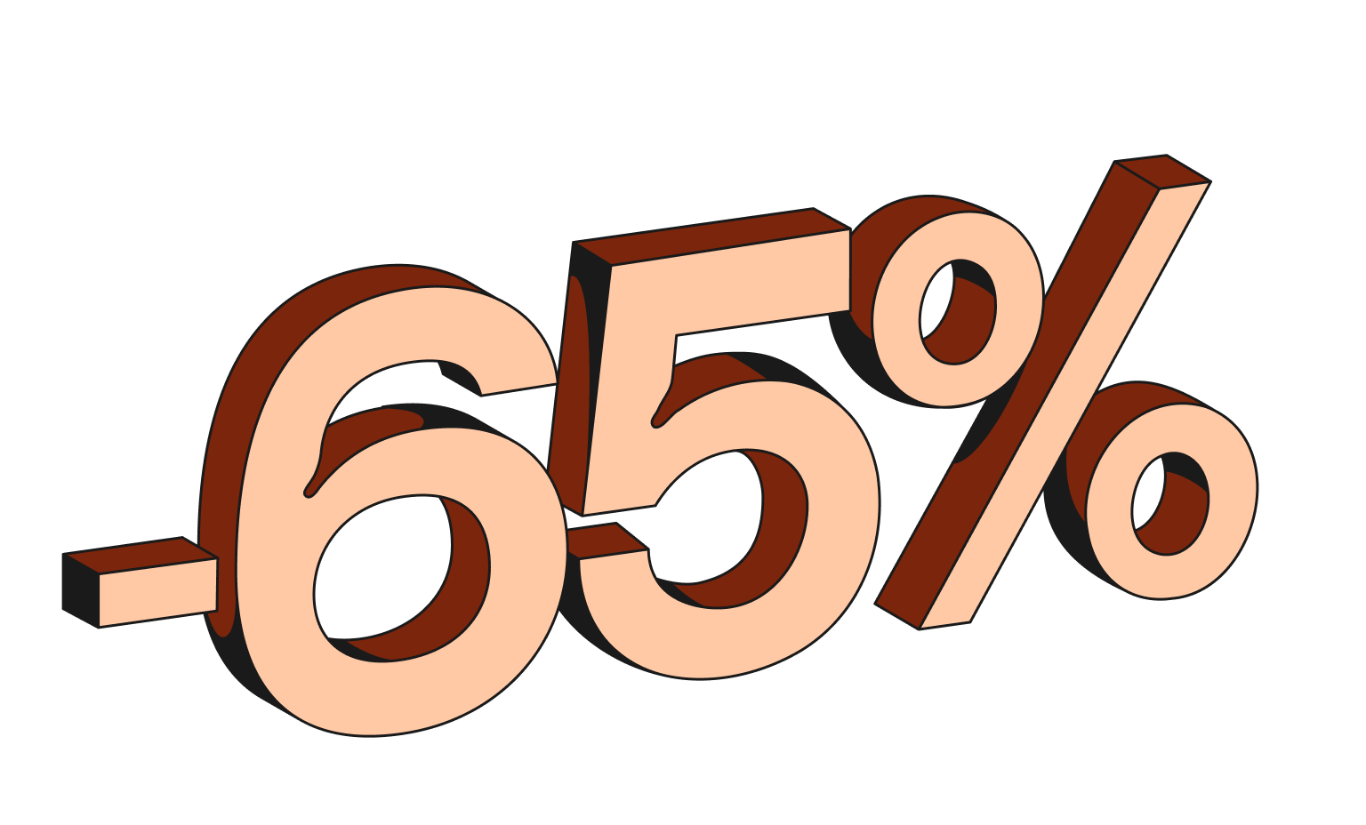 WEB Flow Peach Cards Bento Headline Discount Promo 65%