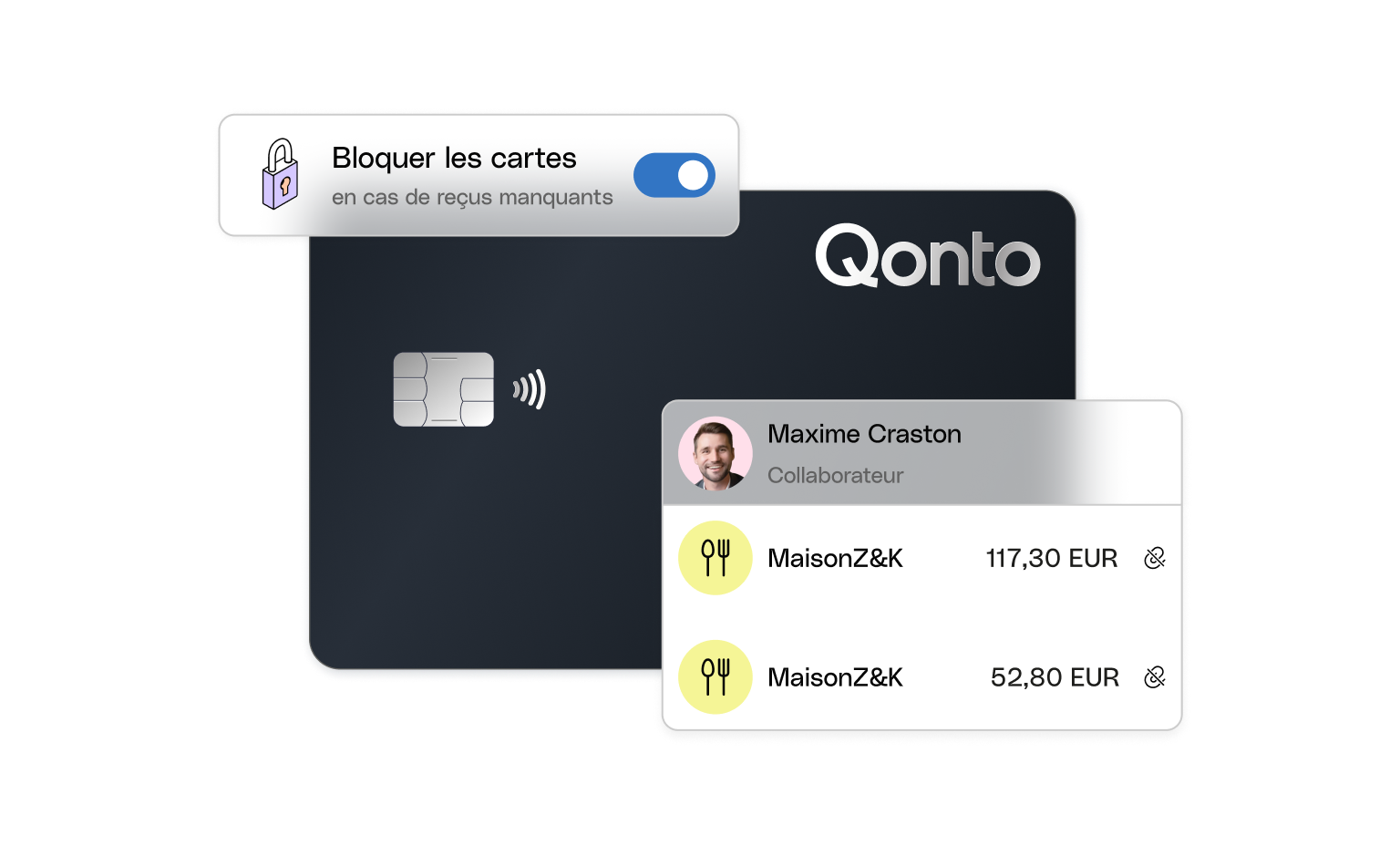 Cartes d'interface utilisateur Web Titre Bento PlusCard Reçus manquants Blocage automatique