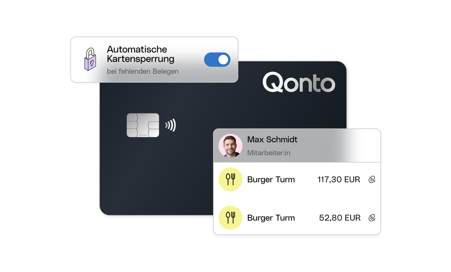 WEB UI Karten Überschrift Bento PlusCard Fehlende Belege Automatische Blockierung