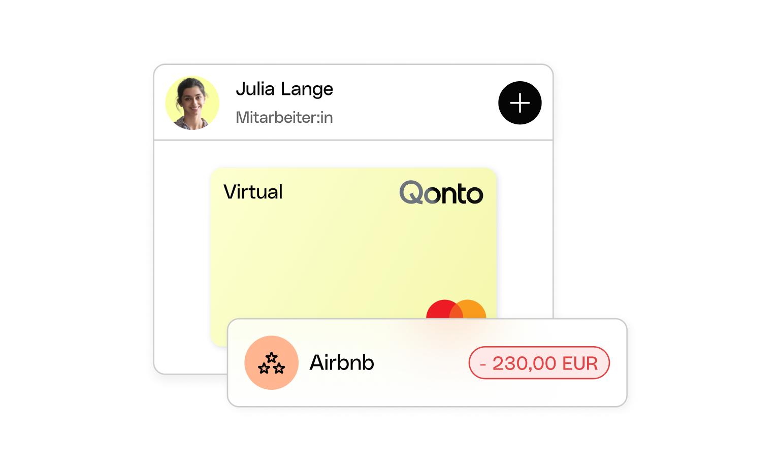 WEB UI Karten Überschrift Bento VirtualCard Hotelausgaben