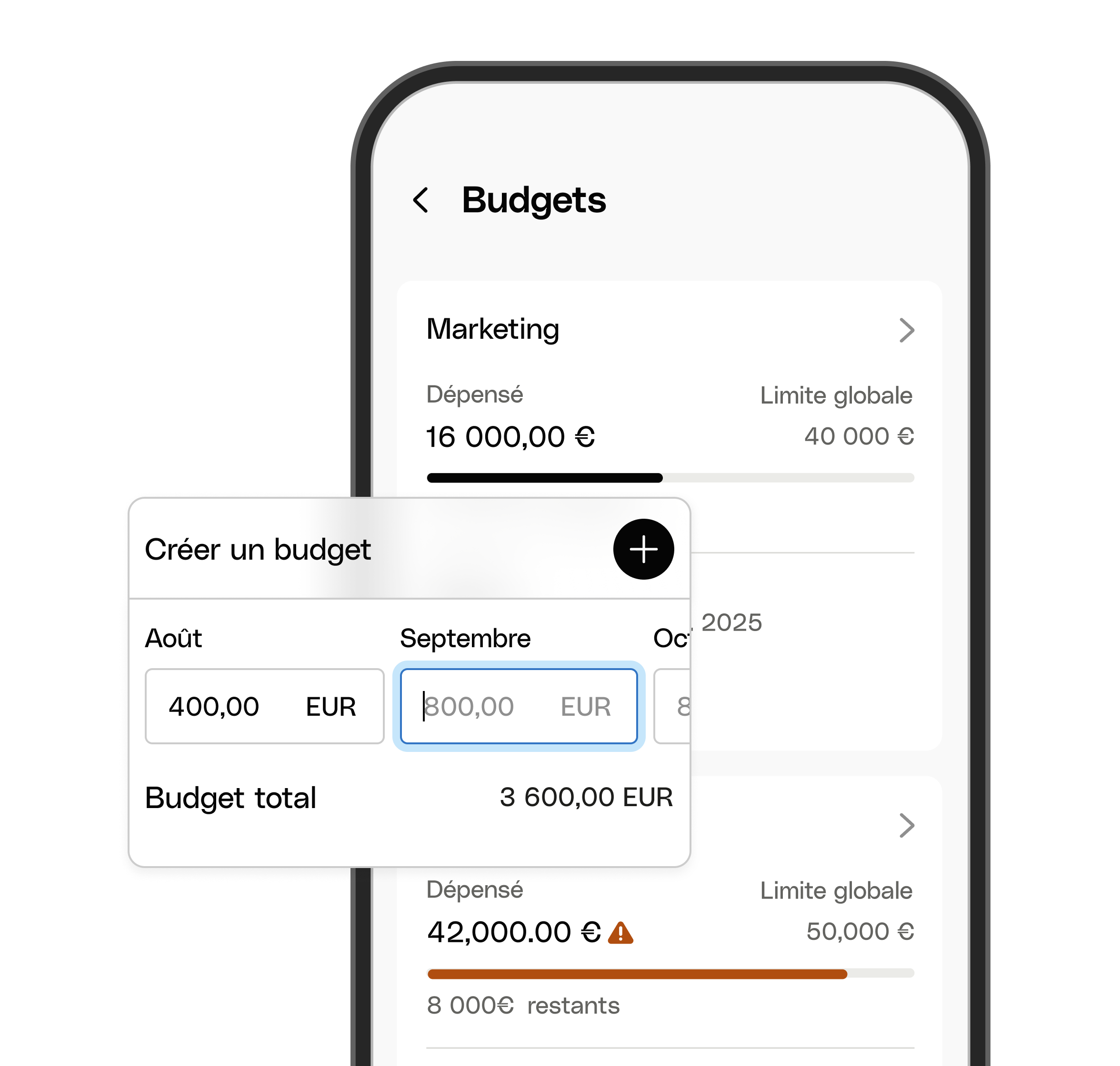 Sujet du héros de l'interface utilisateur WEB Mettre en évidence les budgets Bento Créer de nouveaux paramètres