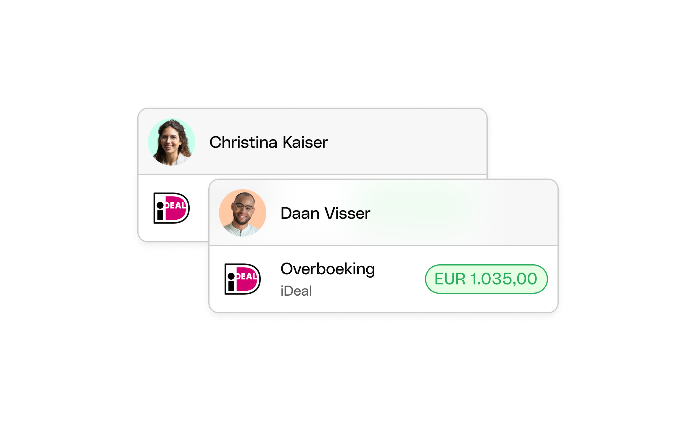 WEB NL UI Cards Bento Headline Transactions iDeal