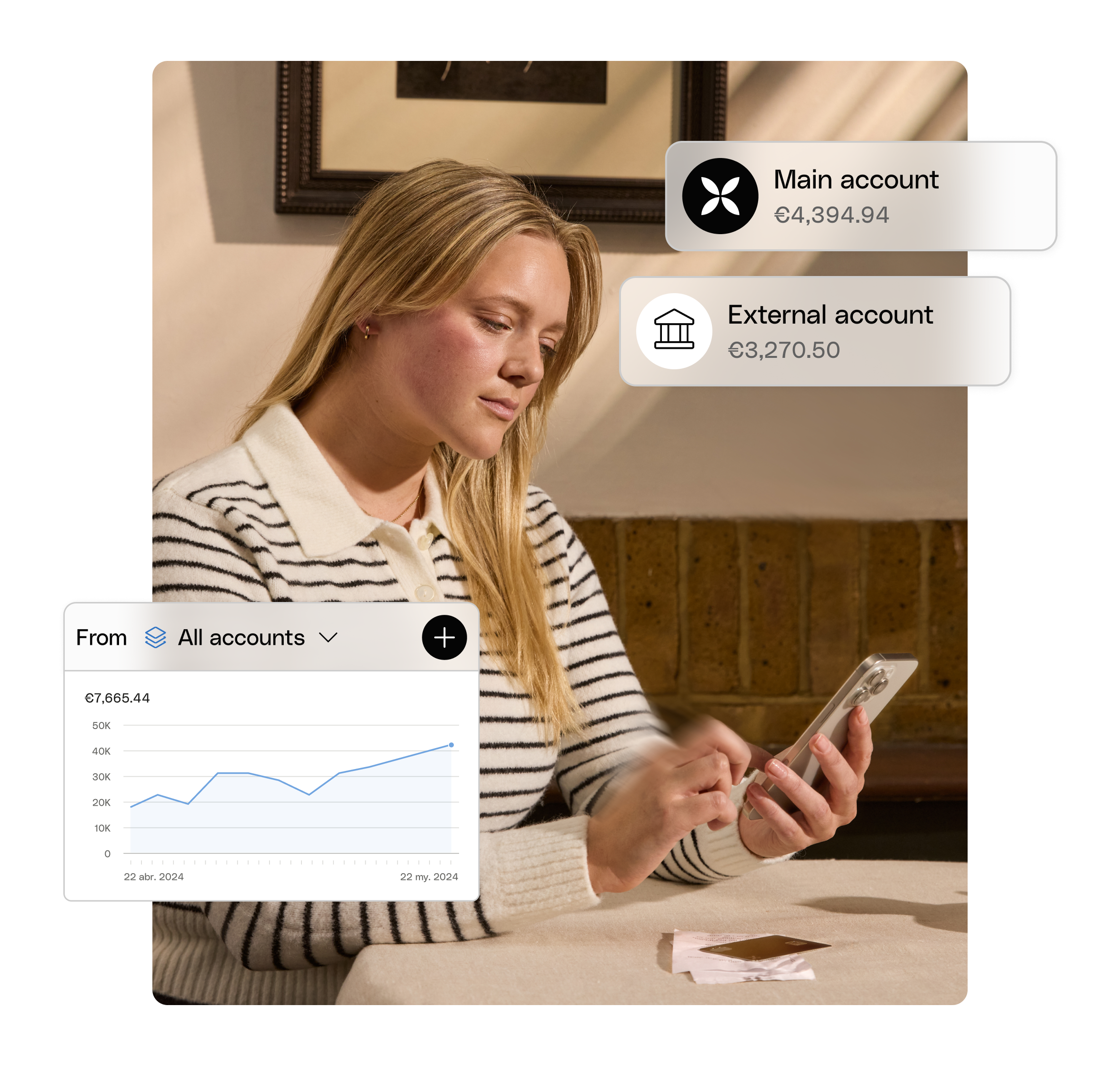 WEB UIPhoto Hero TopicHighlight Bento Dashboard Woman Coffee Mobile Card E01
