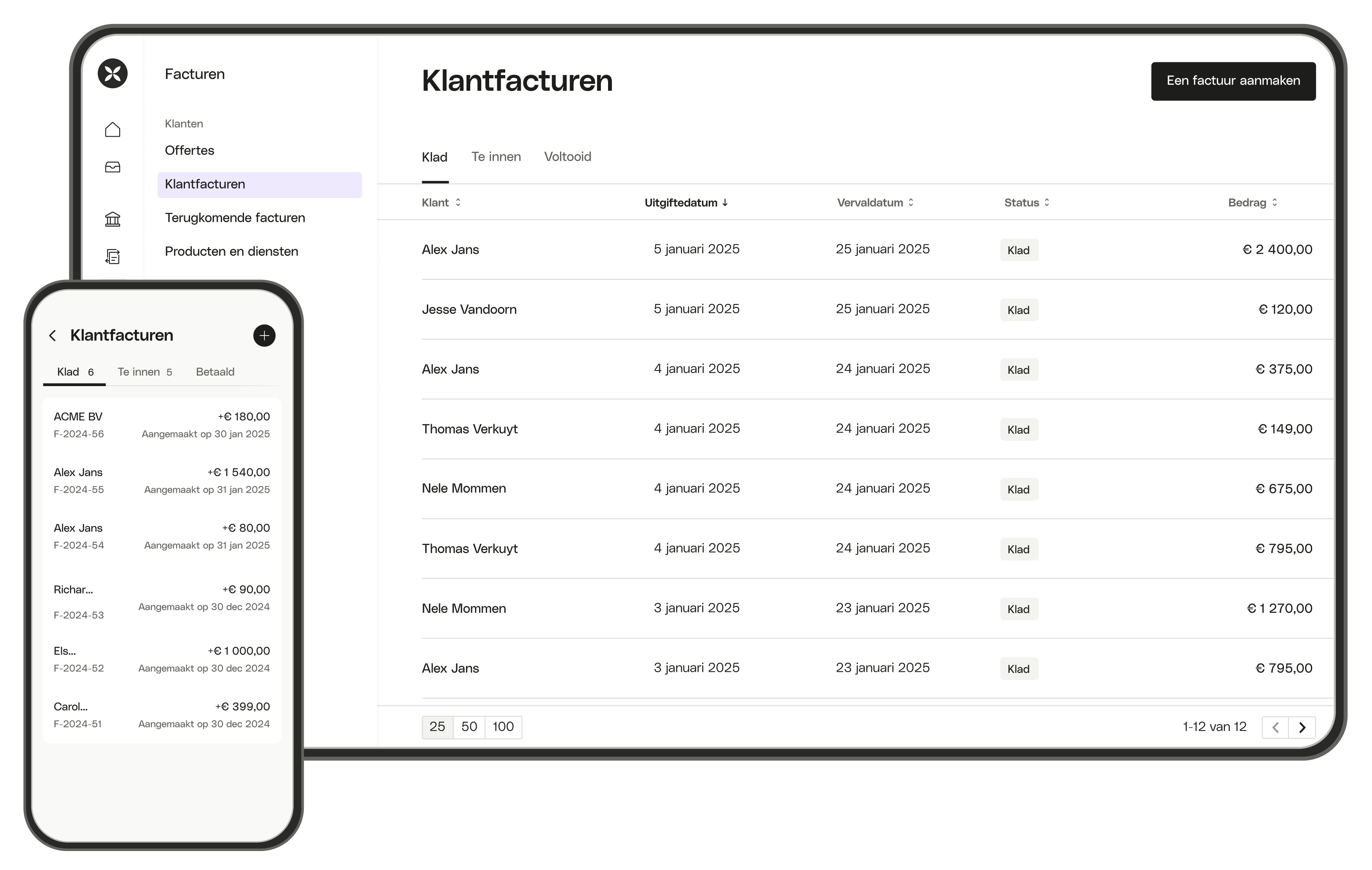 BLOG  UI Clickable Clients Invoices Desktop