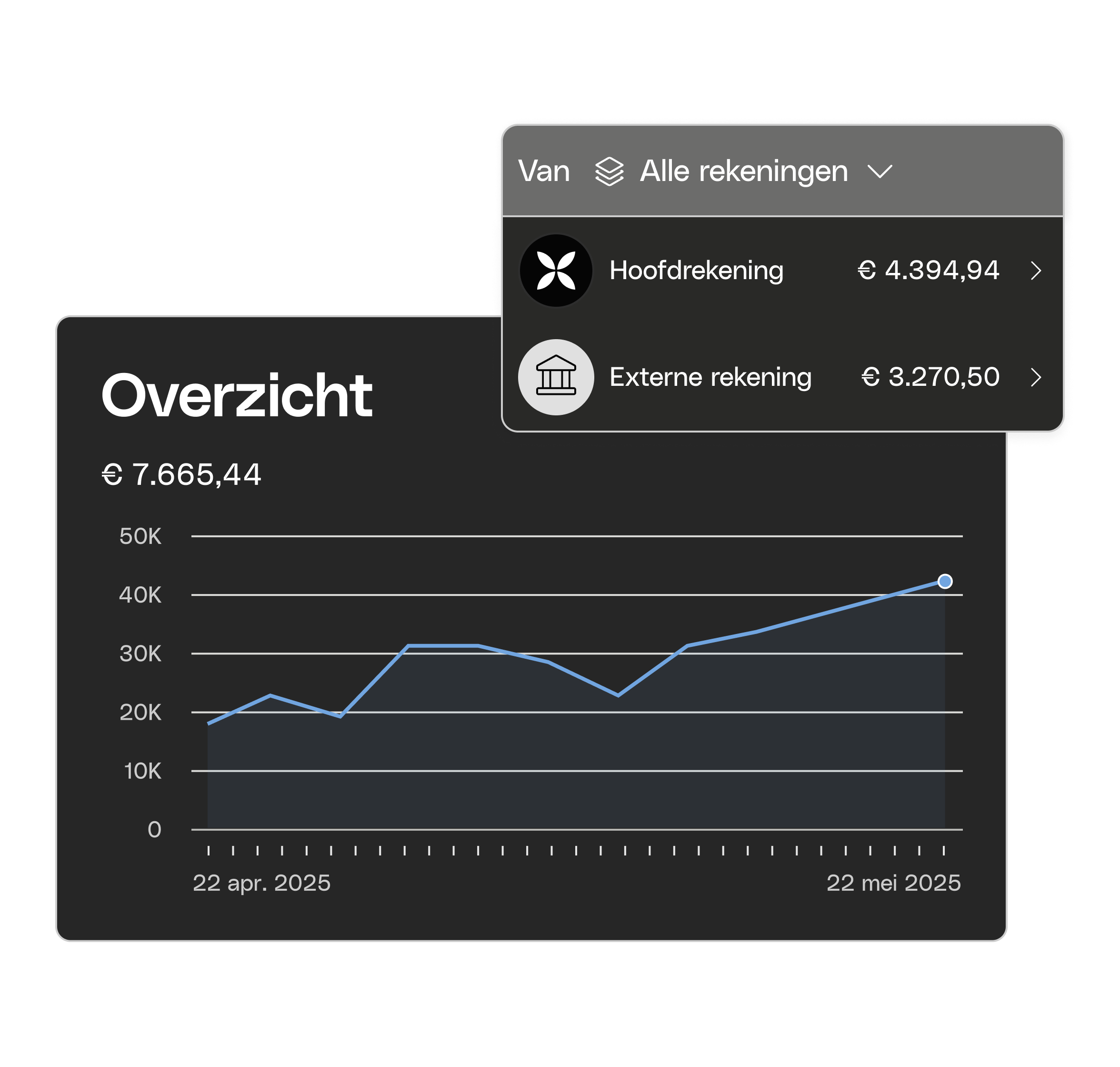 WEB NL UI Hero Topic Highlight Bento Account Aggregation Dark Mode