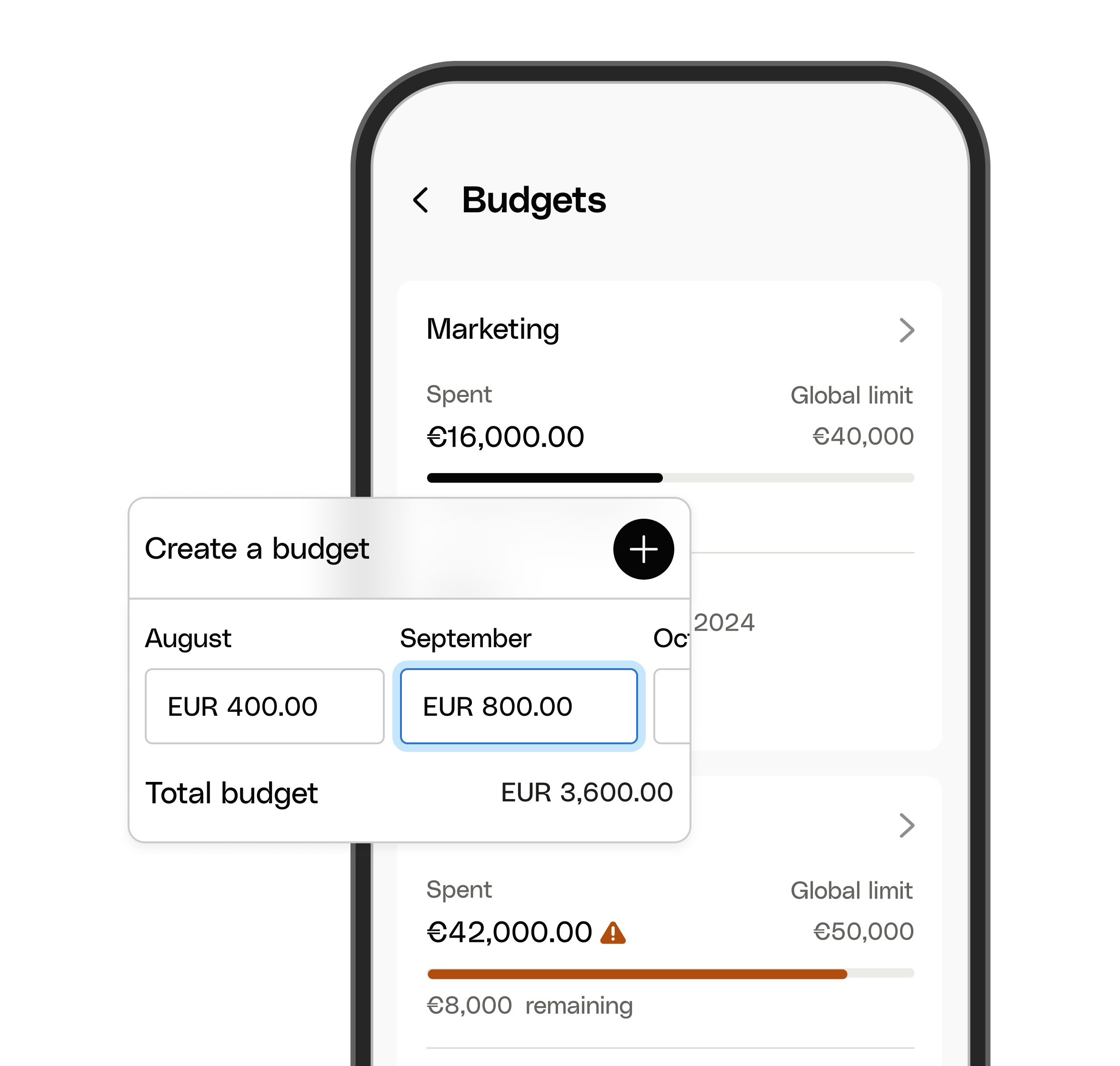 WEB  UI Hero TopicHighlight Bento Budgets Creation Mobile