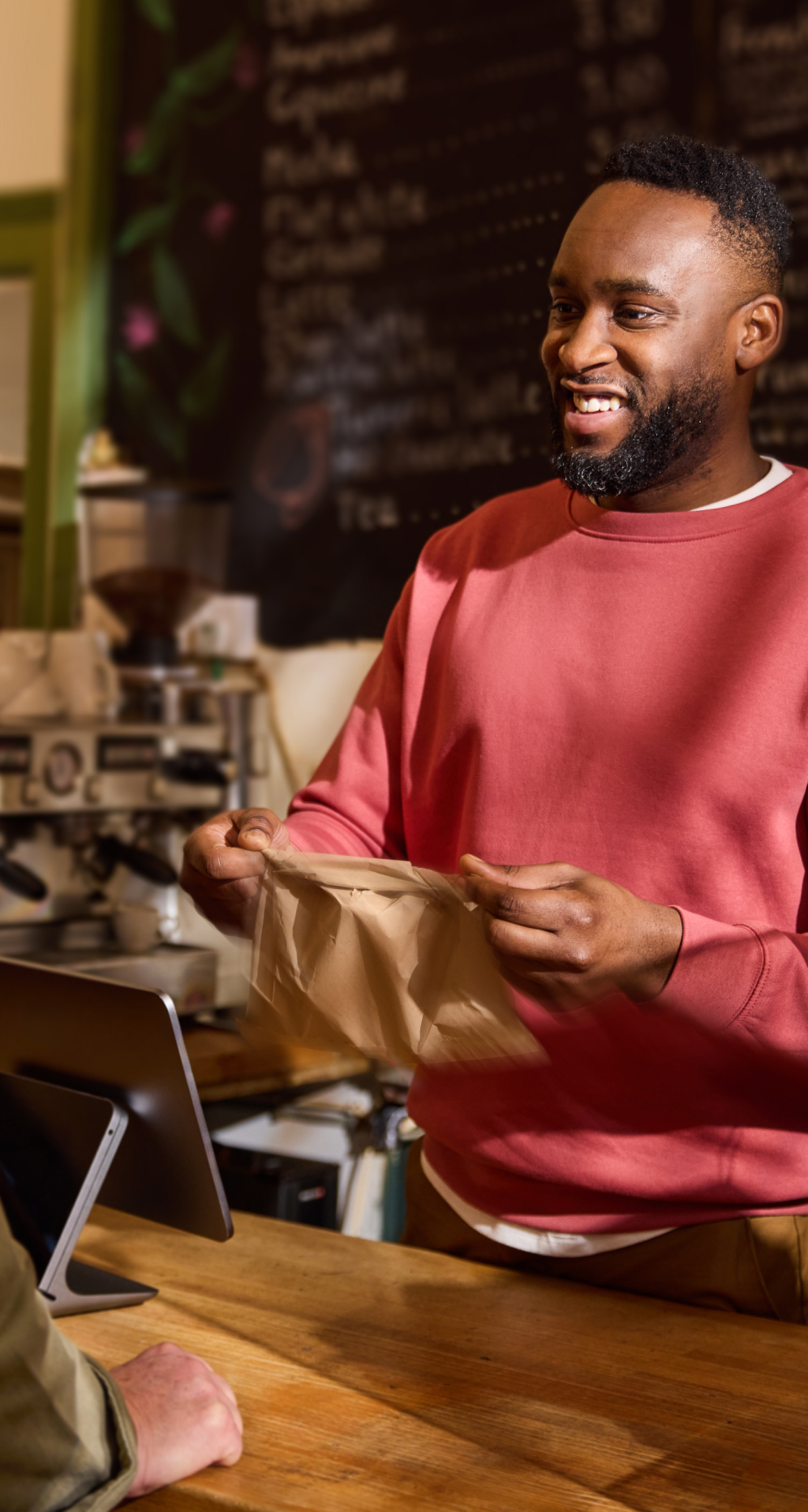 WEB MarcaFoto Héroe Tema Destacado Bento Hombres Trabajador Cafetería Bolsa E04 E06 Doble
