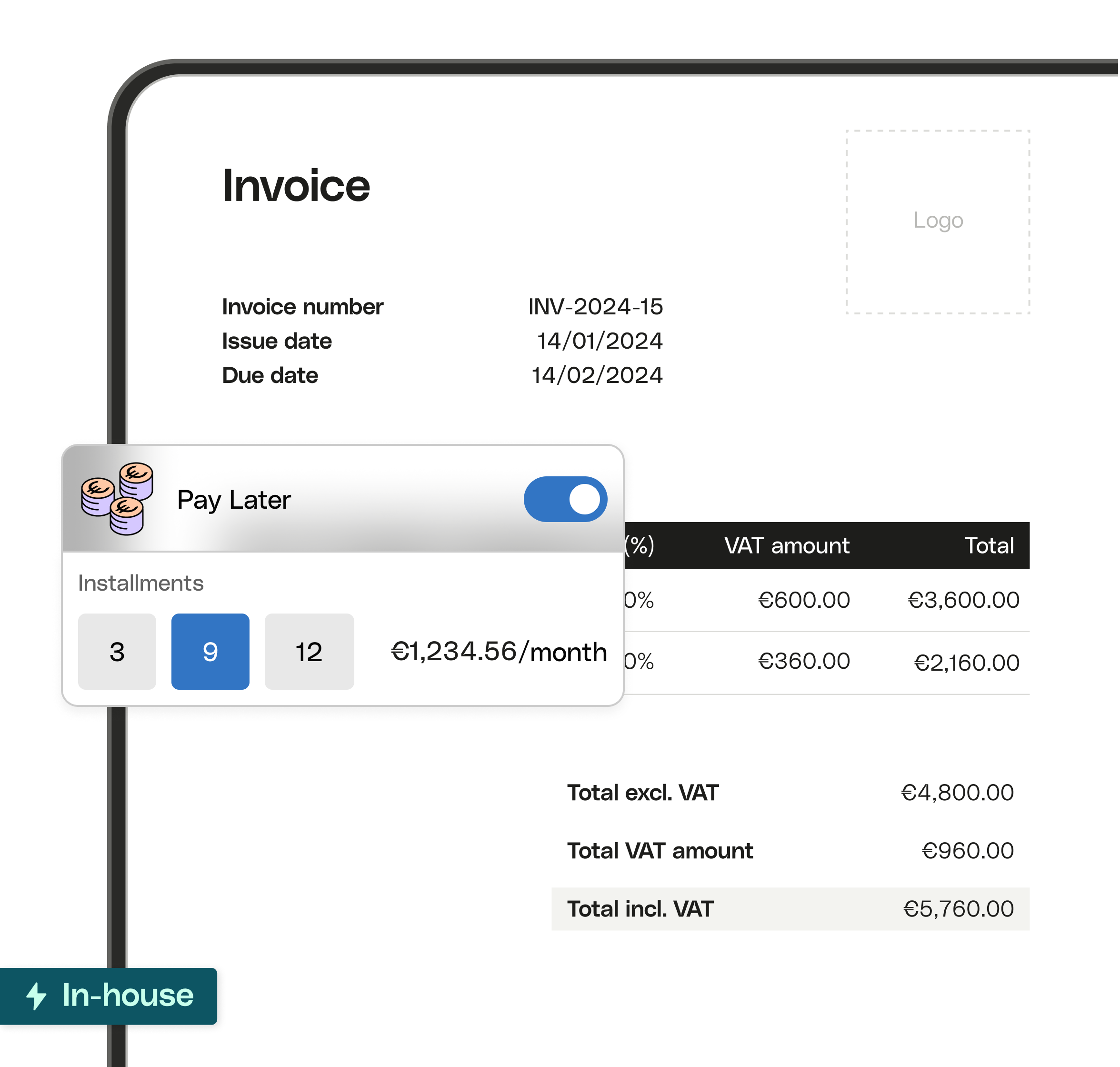 WEB  UI Hero TopicHighlight Bento Pay Later badge