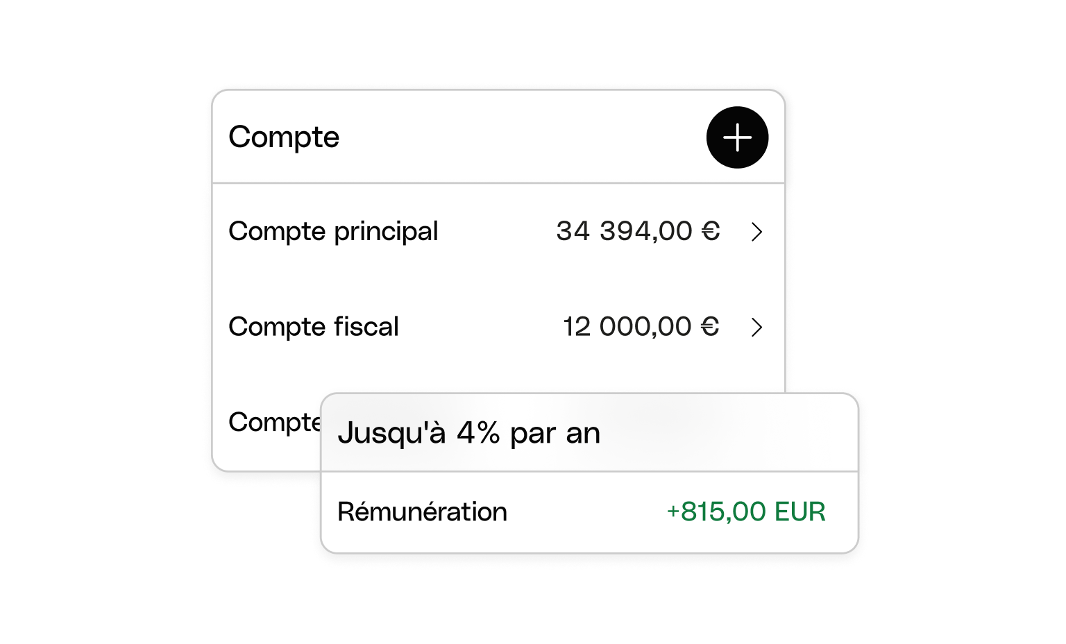 Cartes d'interface utilisateur WEB Bento Headline Comptes de rémunération