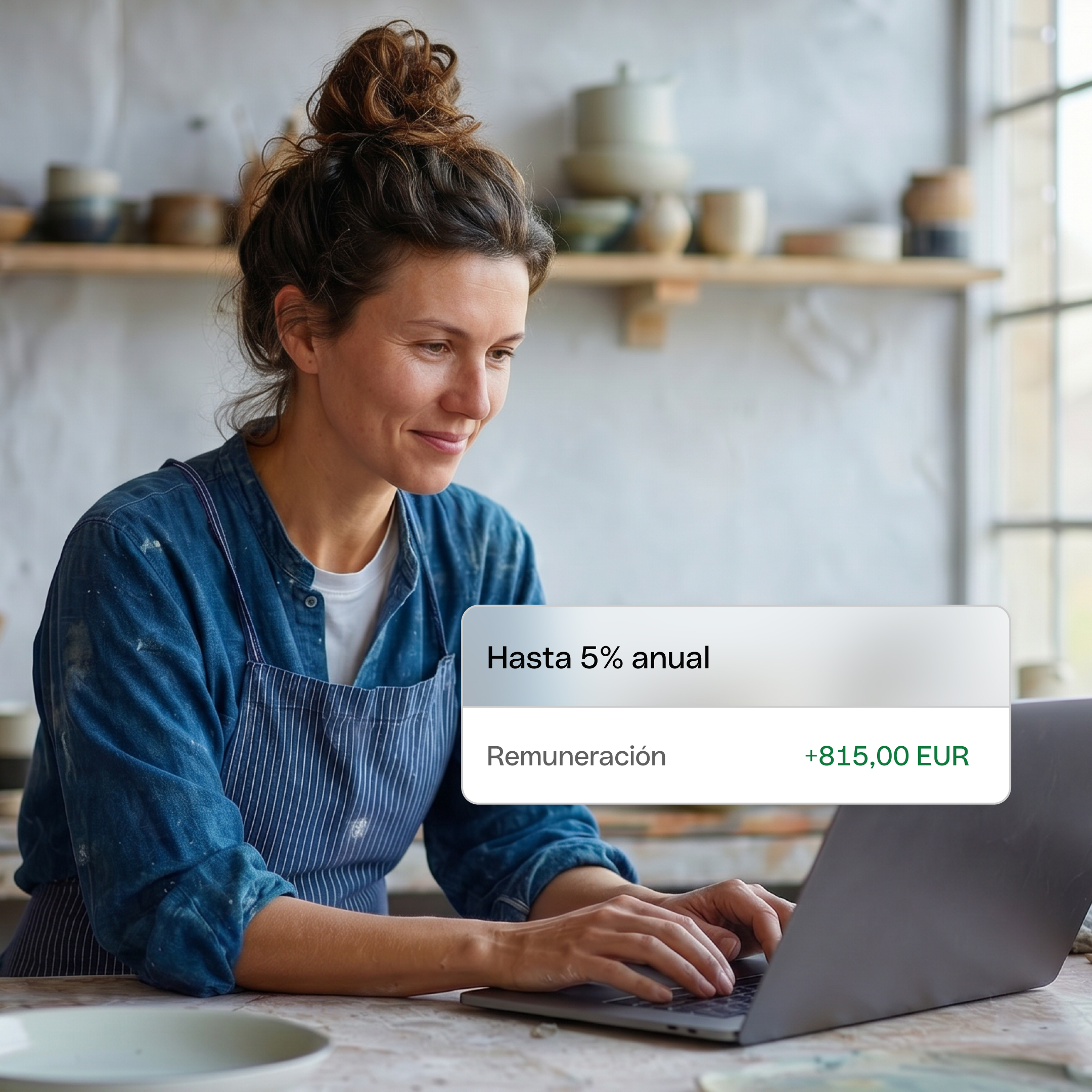 Interfaz web Foto Hero Tema Destacado Bento Cuentas de remuneración Cuentas