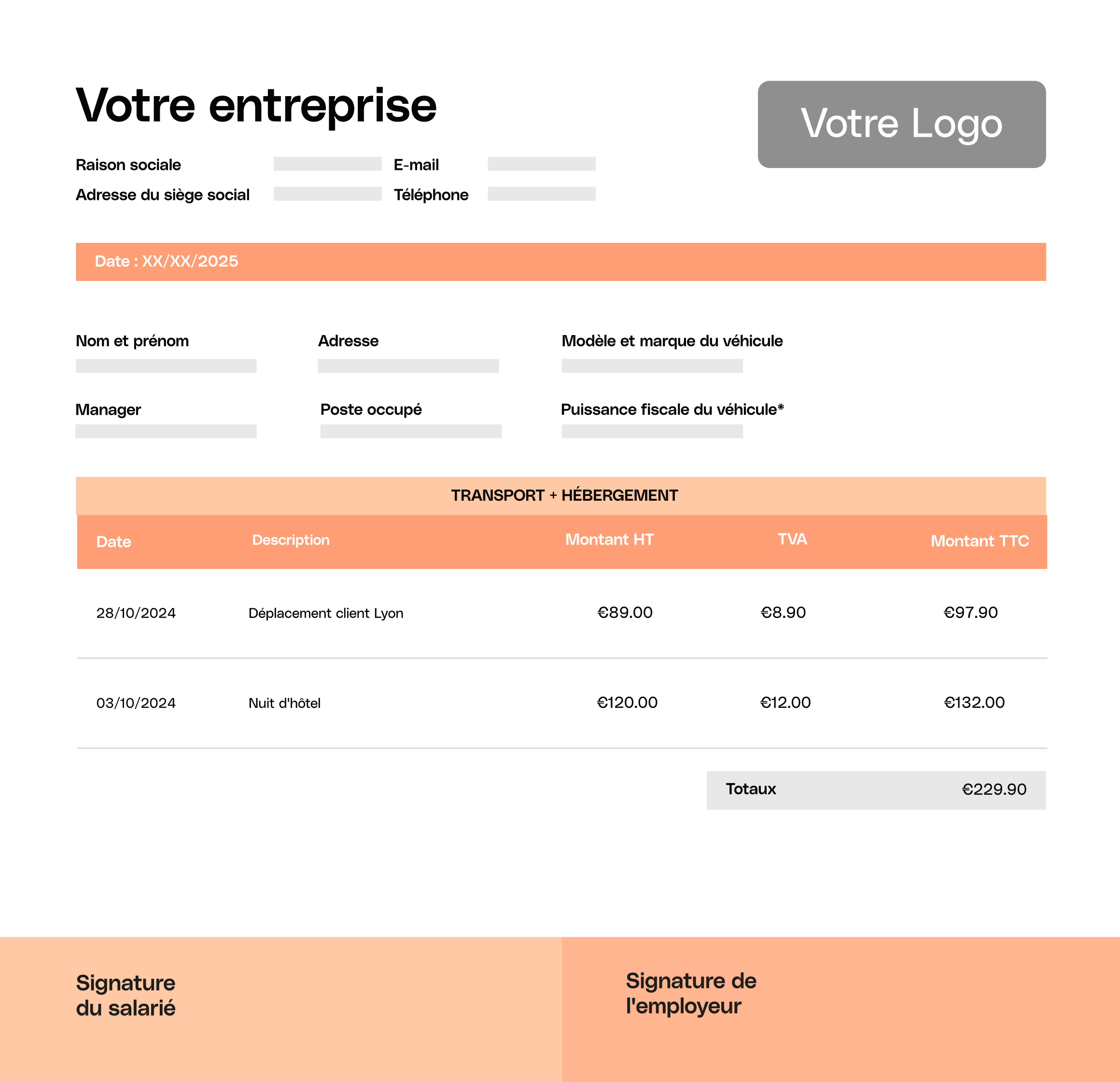 Modèle de note de voyage sur le thème de la pêche