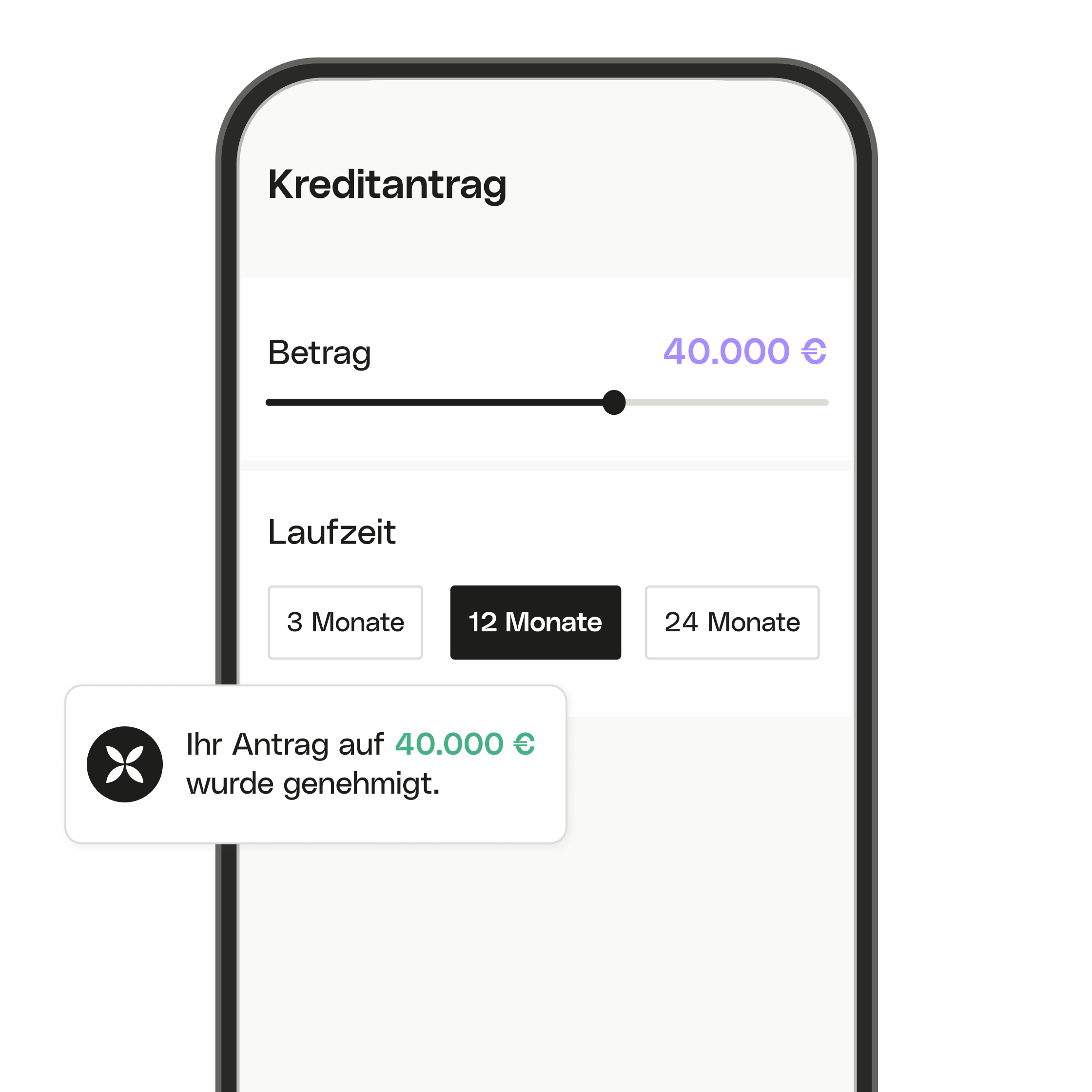WEB UI Hero TopicHighlight Bento Loans Mobile Benachrichtigung