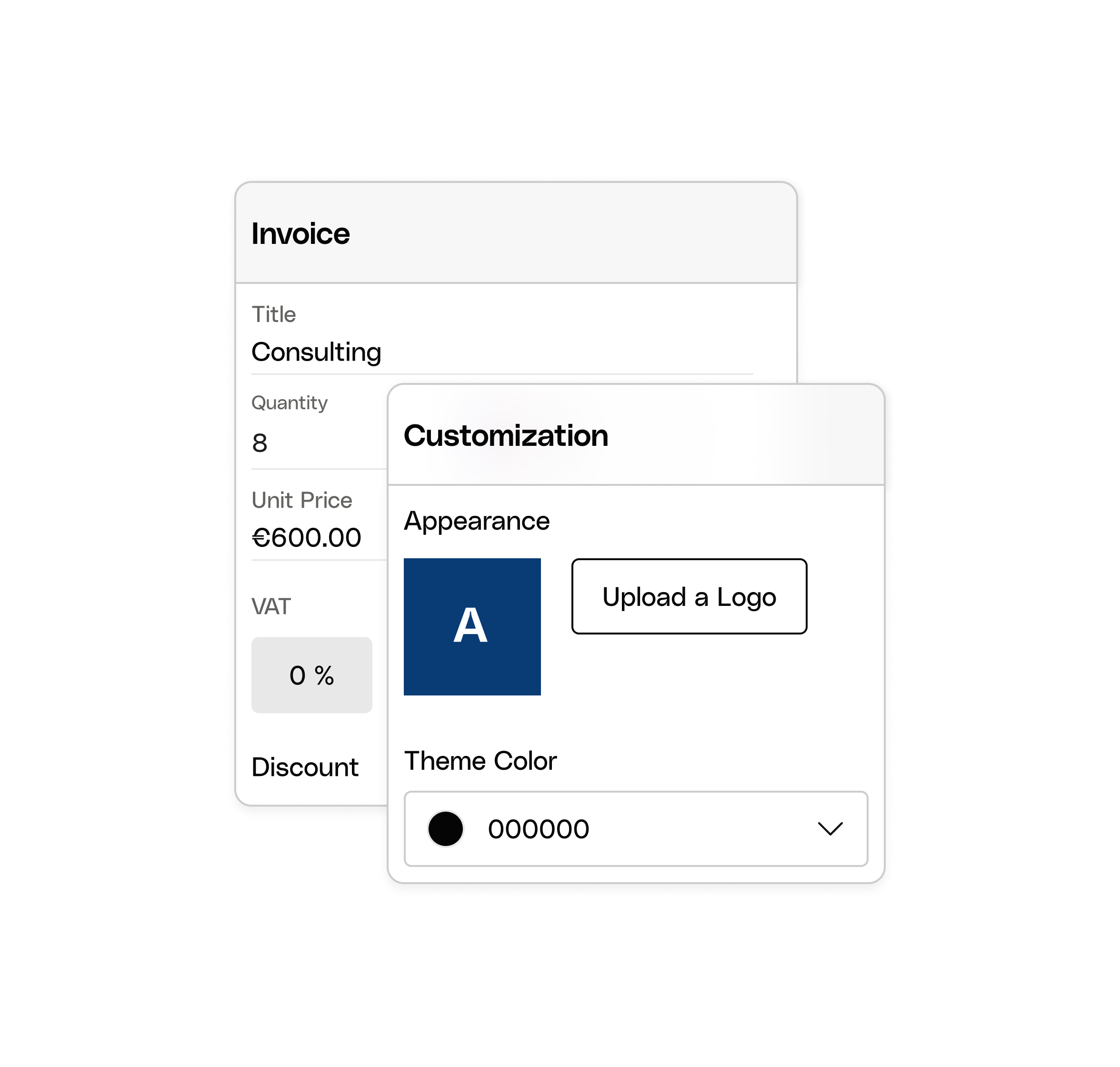 WEB UI Hero TopicHighlight Bento Invoice Customization Mobile