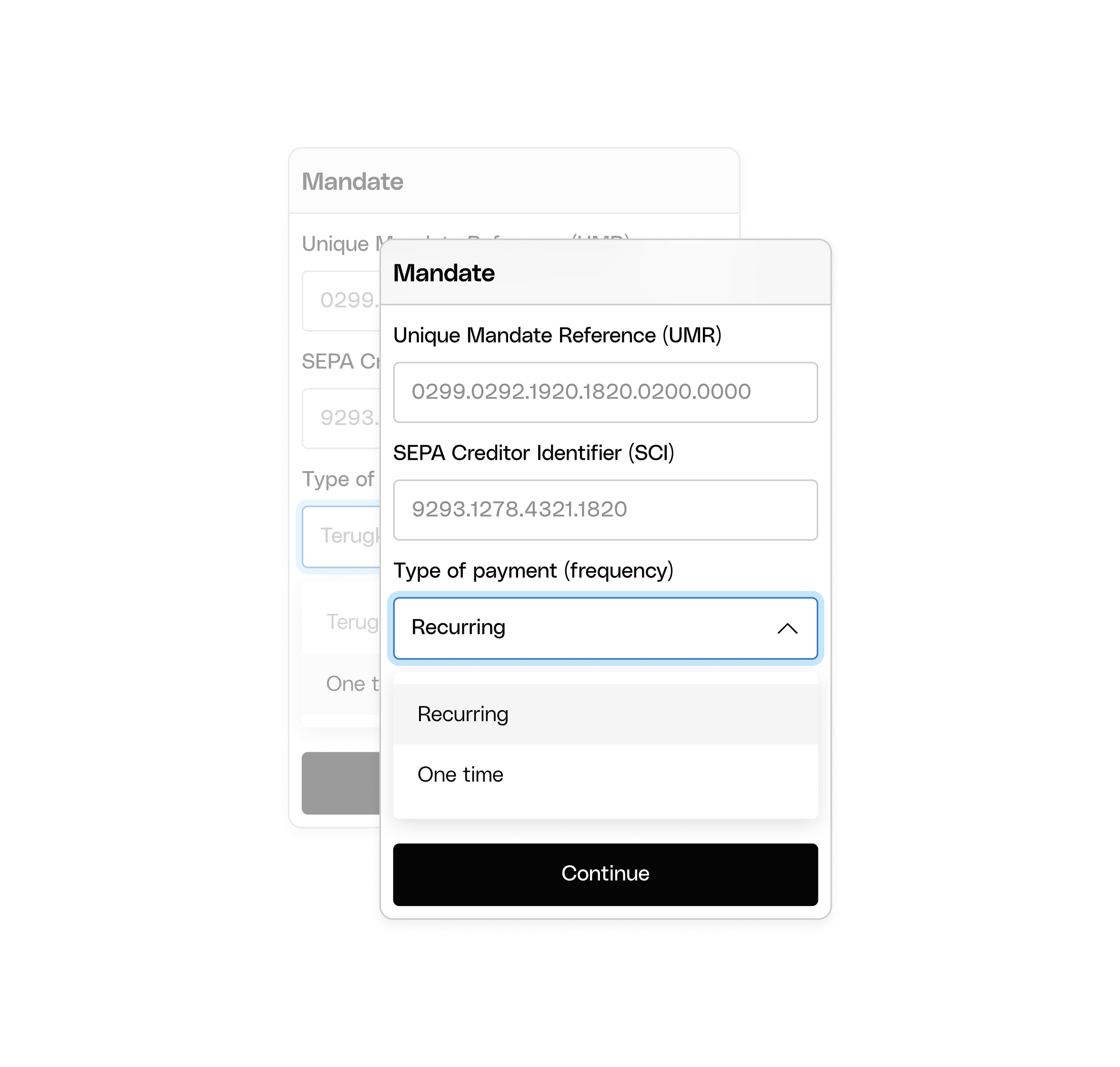 WEB UI Hero TopicHighlight Bento Direct Recurring Debit