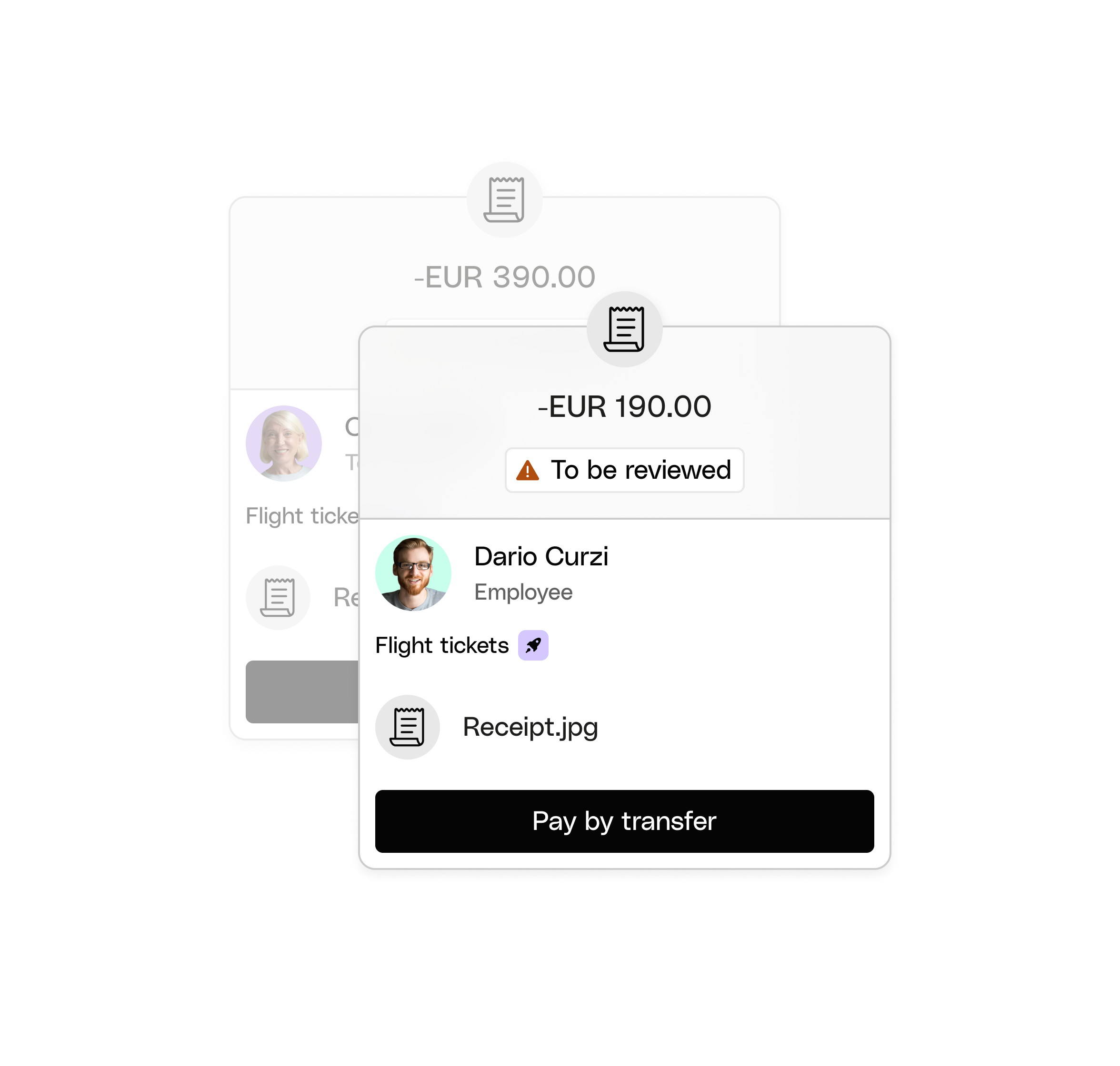 WEB ENDE UI Hero TopicHighlight Bento Expense Management