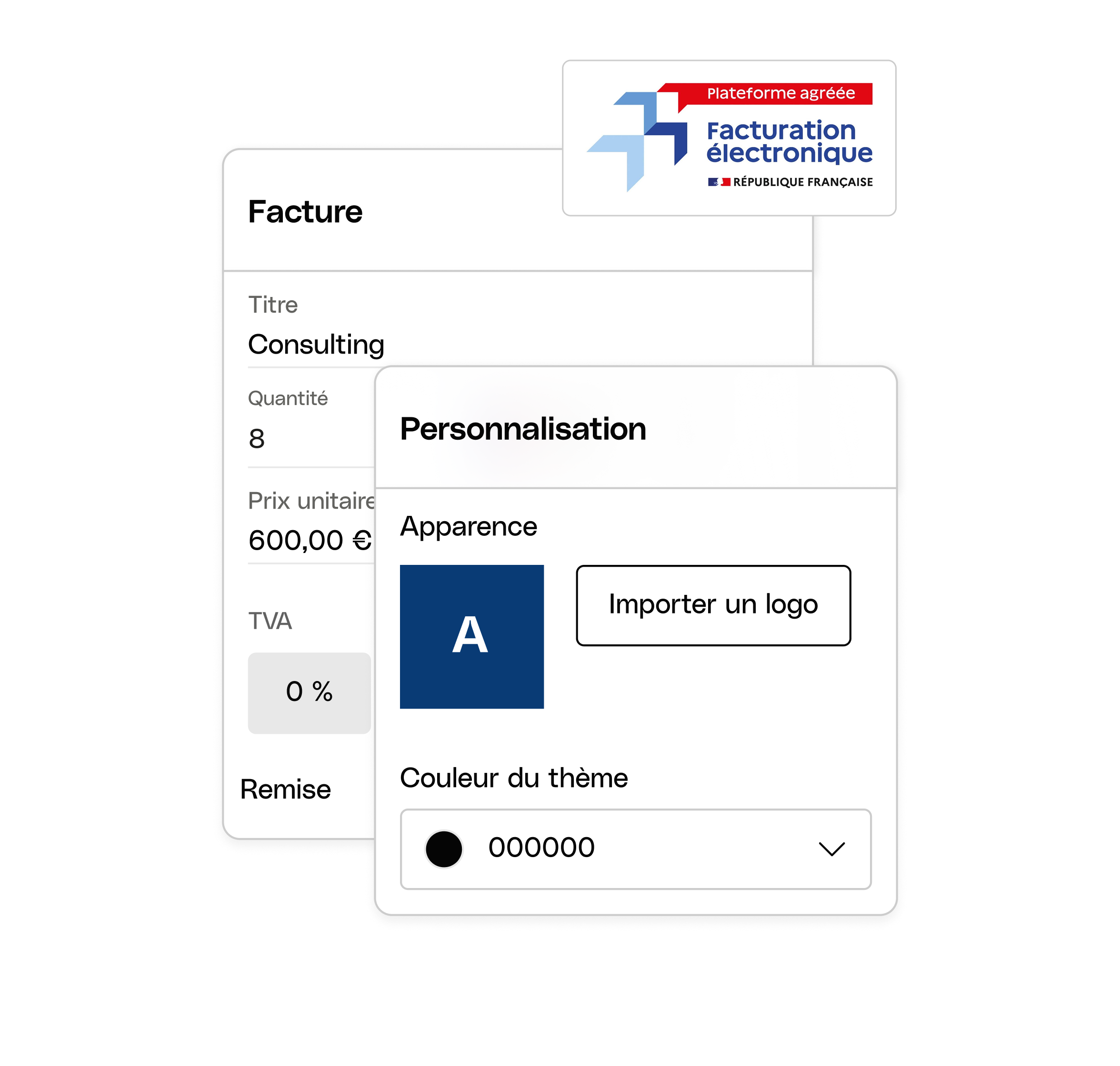 Badge de personnalisation de facture Bento - Sujet principal de l'interface utilisateur Web