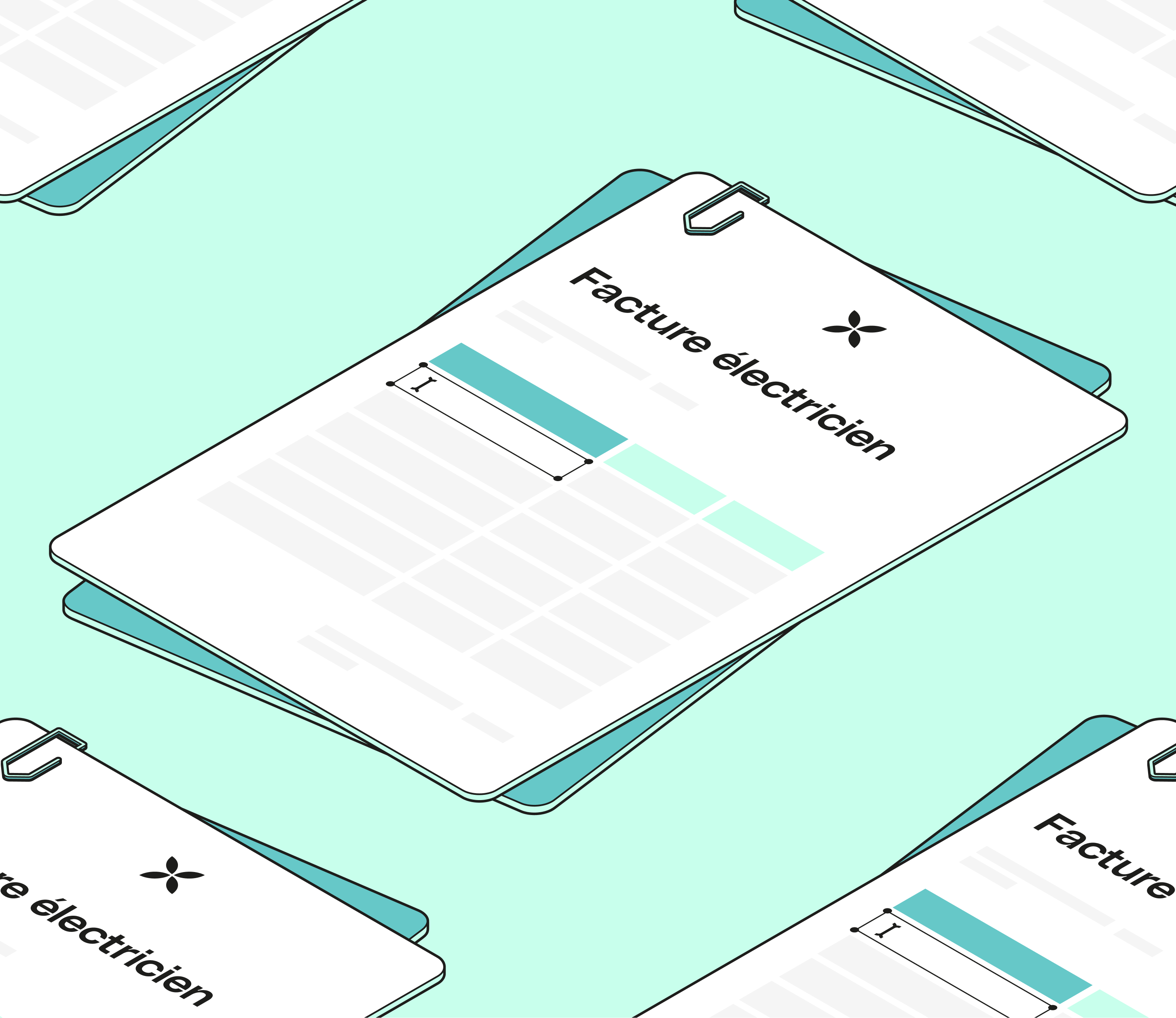 Facture d'électricien mobile WEB Mint FullWidthMedia