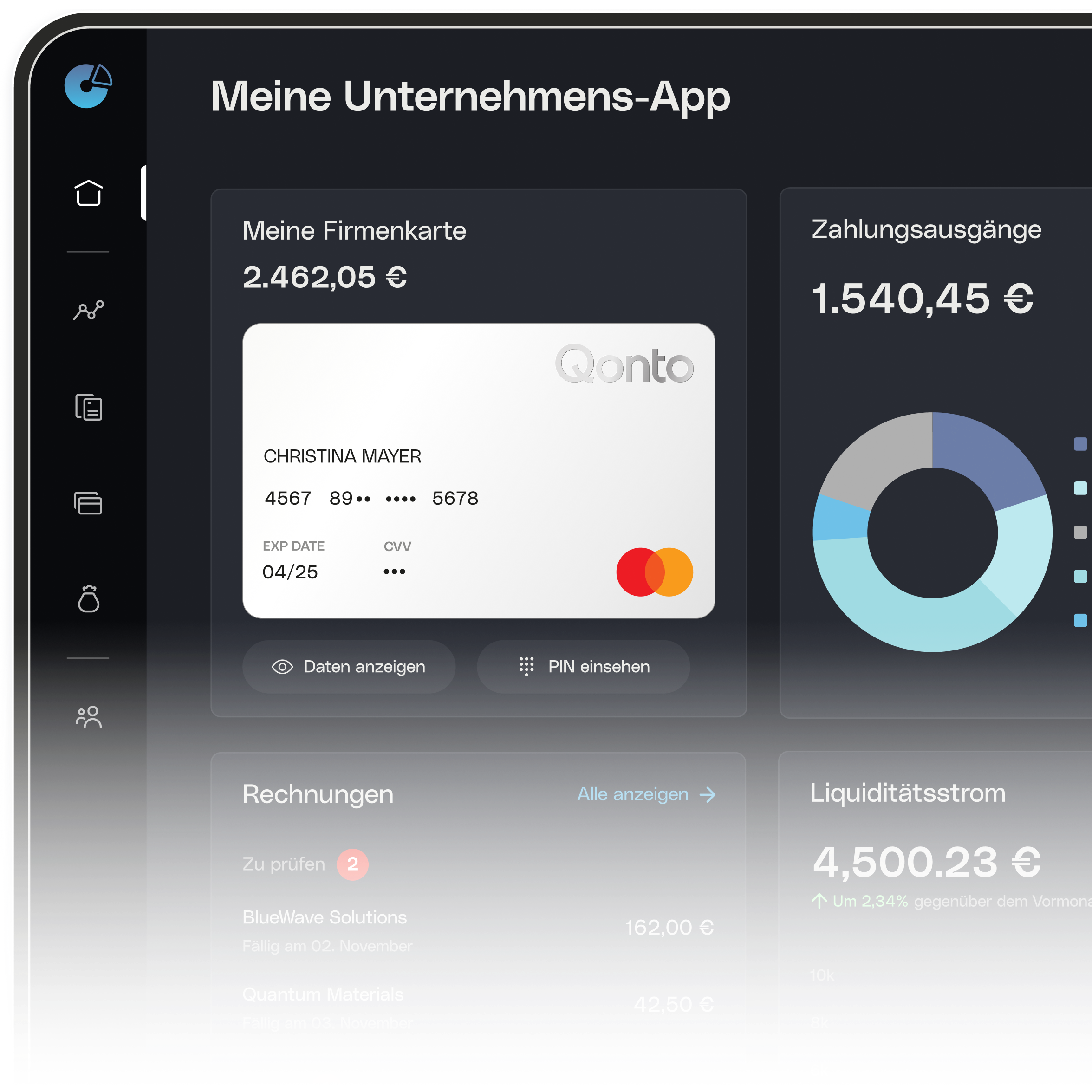 Web-UI-Hero-Thema-Highlight Bento Qonto Einbetten Branchenspezifische Fälle Erweitert