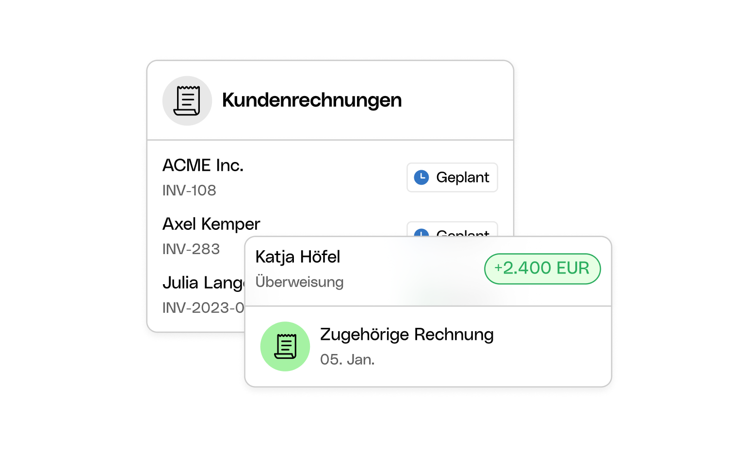 WEB AT UI Cards Bento Headline Client Invoice Invoicing Payment