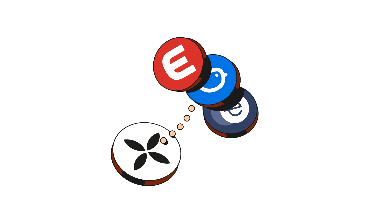 WEB Flow Peach Cards Bento Headline Integrations ExactOnline Moneybird Eboekhouden