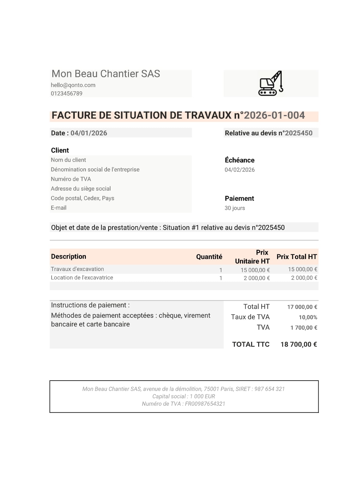 Blog Divers Insides Facture situation travaux Qonto