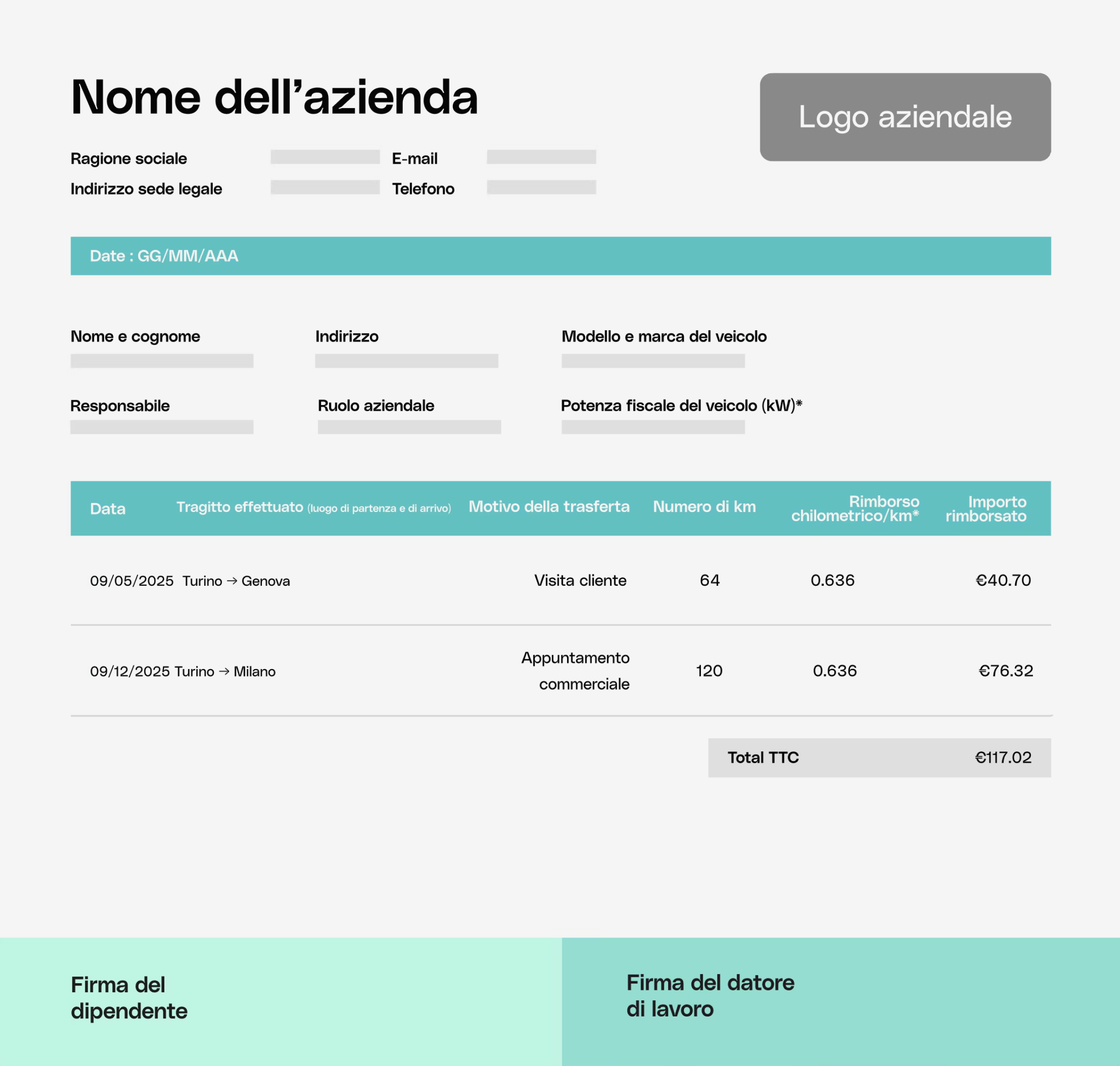 WEB IT Vari modelli di report sulle spese chilometriche in evidenza Mint Topic